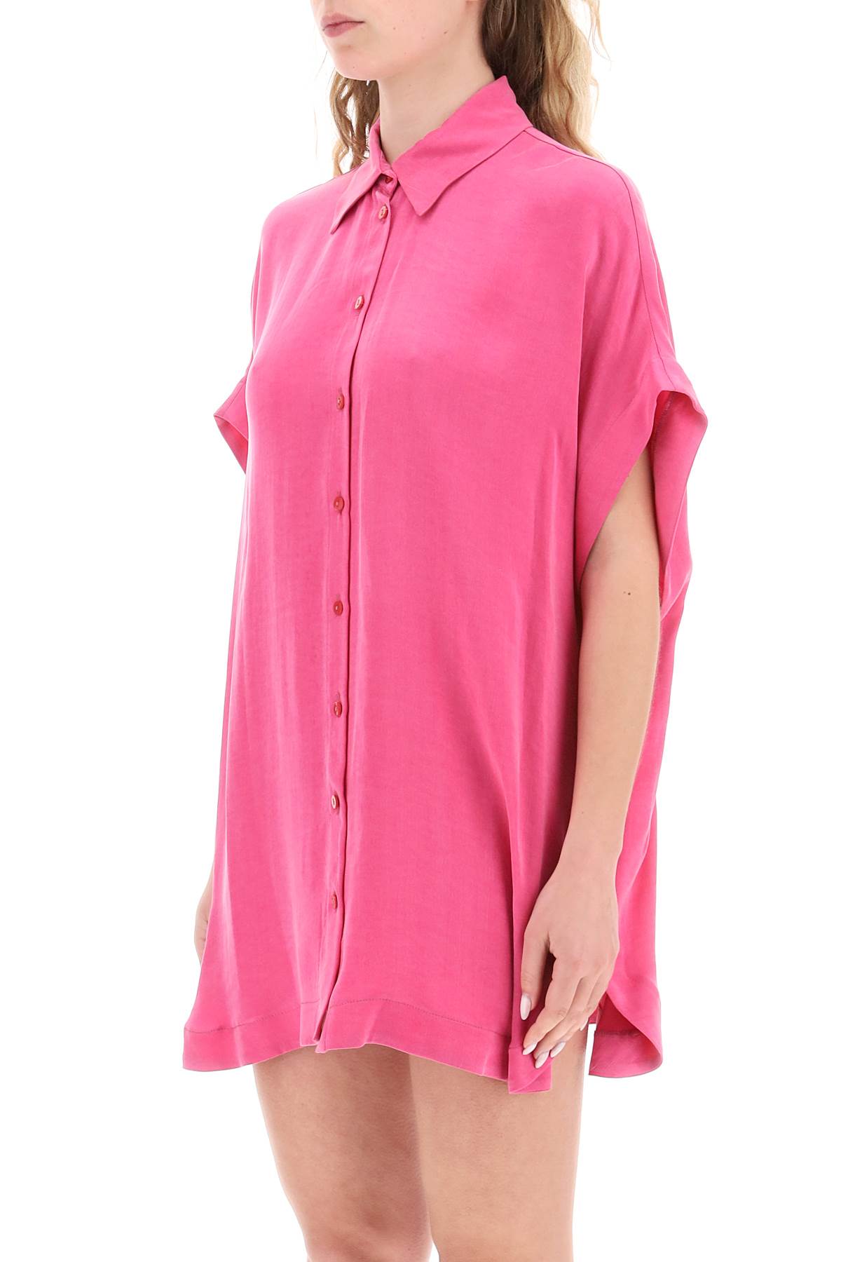 Shop Mvp Wardrobe Santa Cruz Short-sleeved Shirt In Fuchsia (fuchsia)