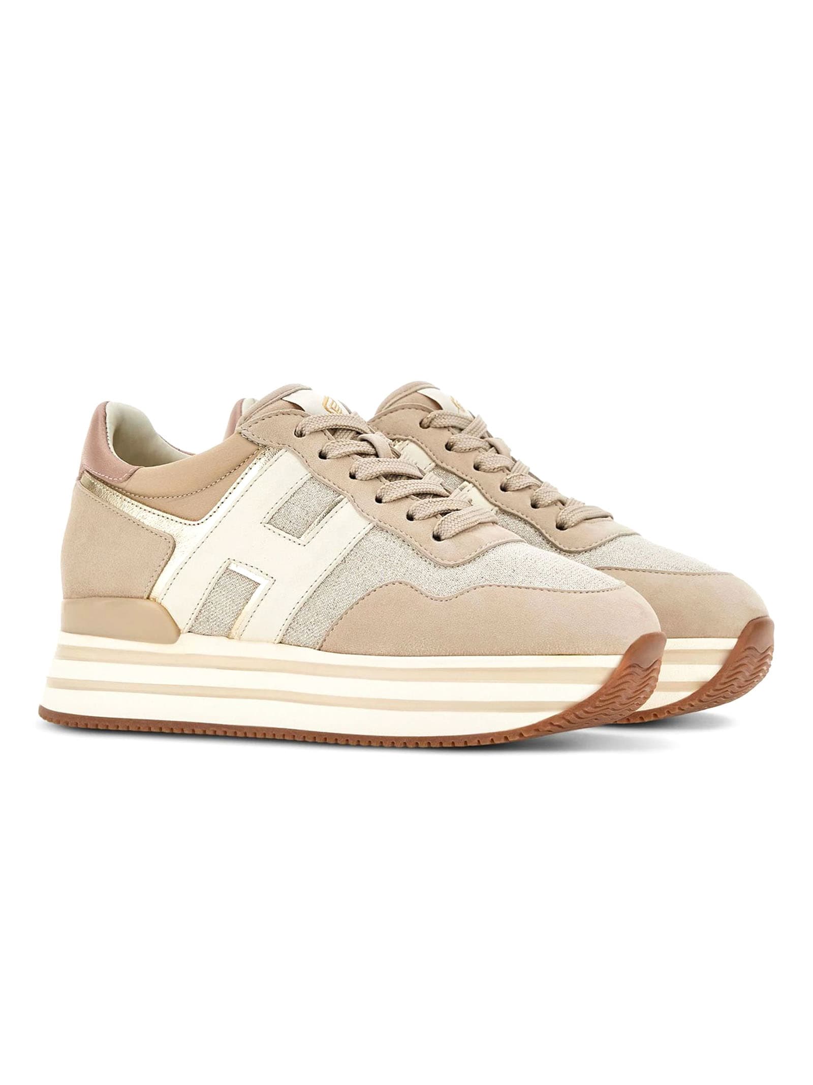 Shop Hogan Sneakers Beige