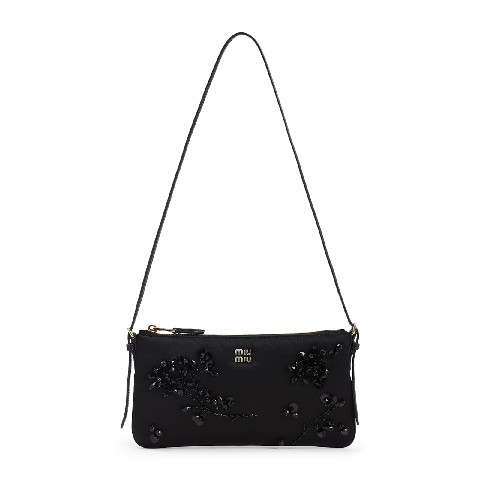 Miu Miu Silk Pouch In Nero