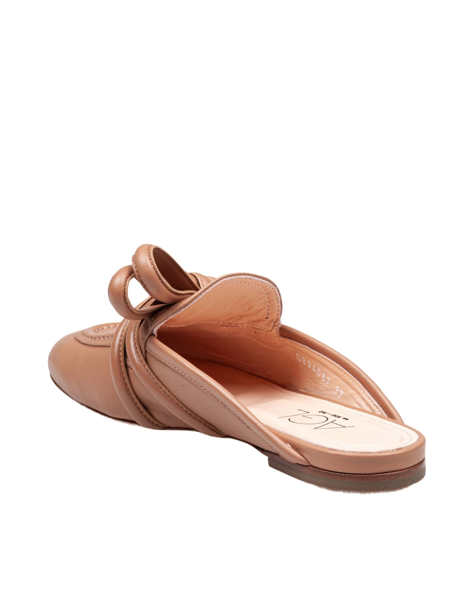 Agl Attilio Giusti Leombruni Agl Cocoa Leather Mules With Knotted Ribbon Detail