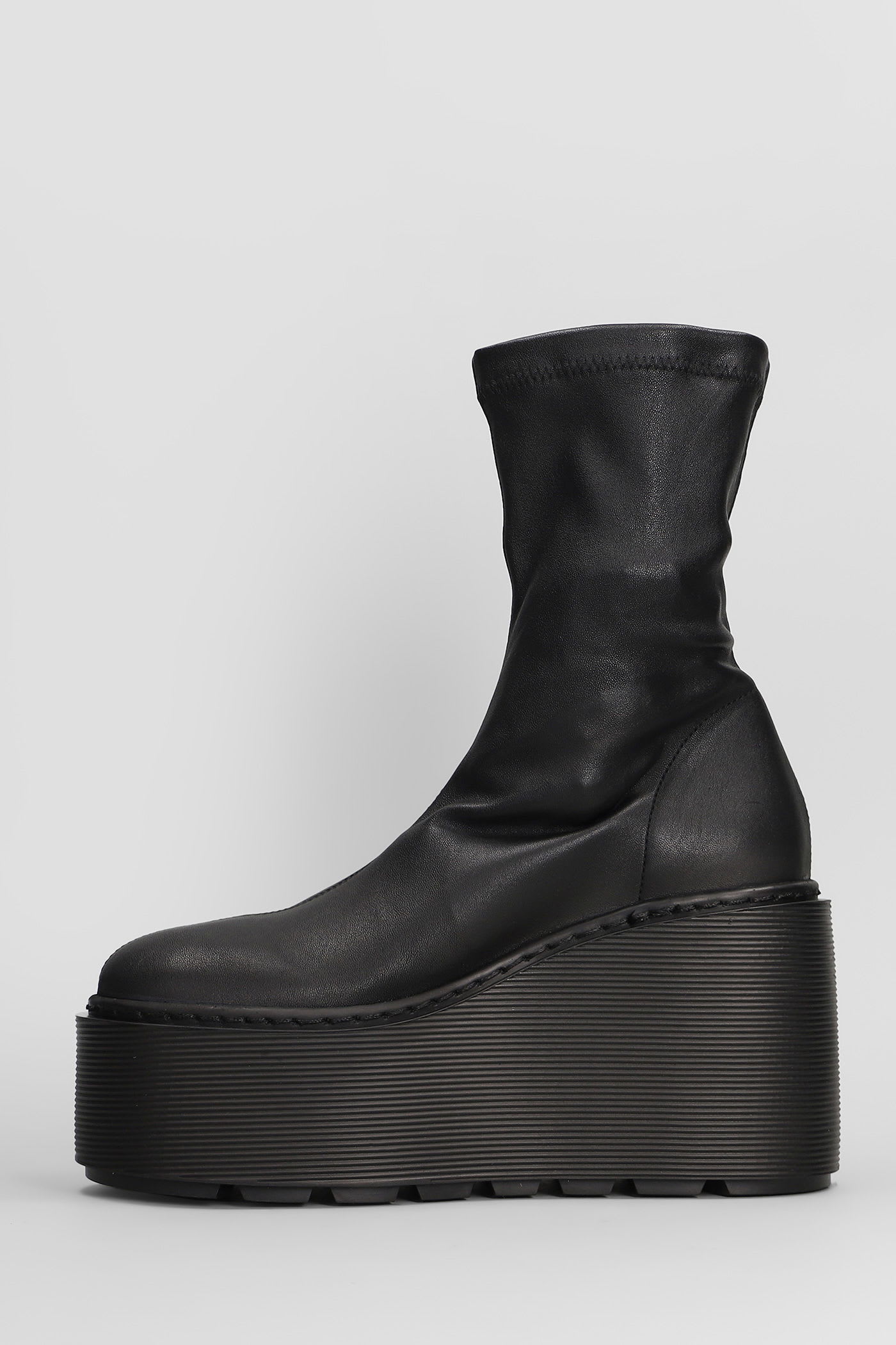 Vic Matie Fiction 101 High Heels Ankle Boots In Black Leather In Black