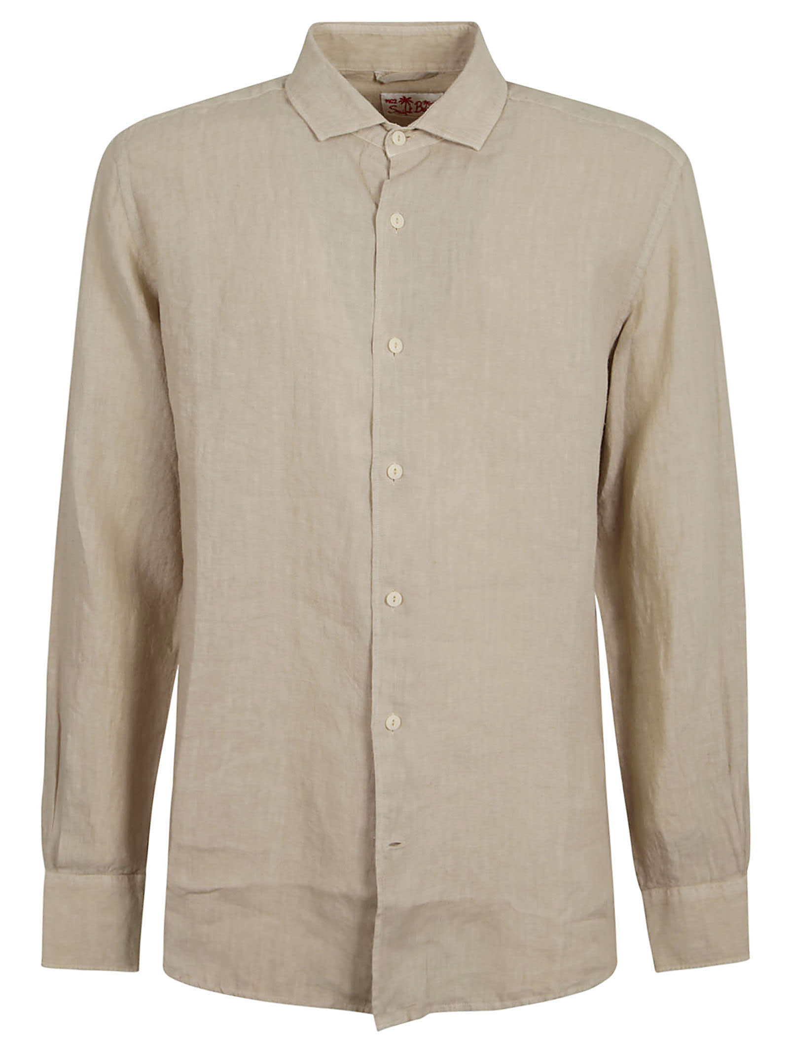 Shop Mc2 Saint Barth Plain Formal Shirt In Linen11