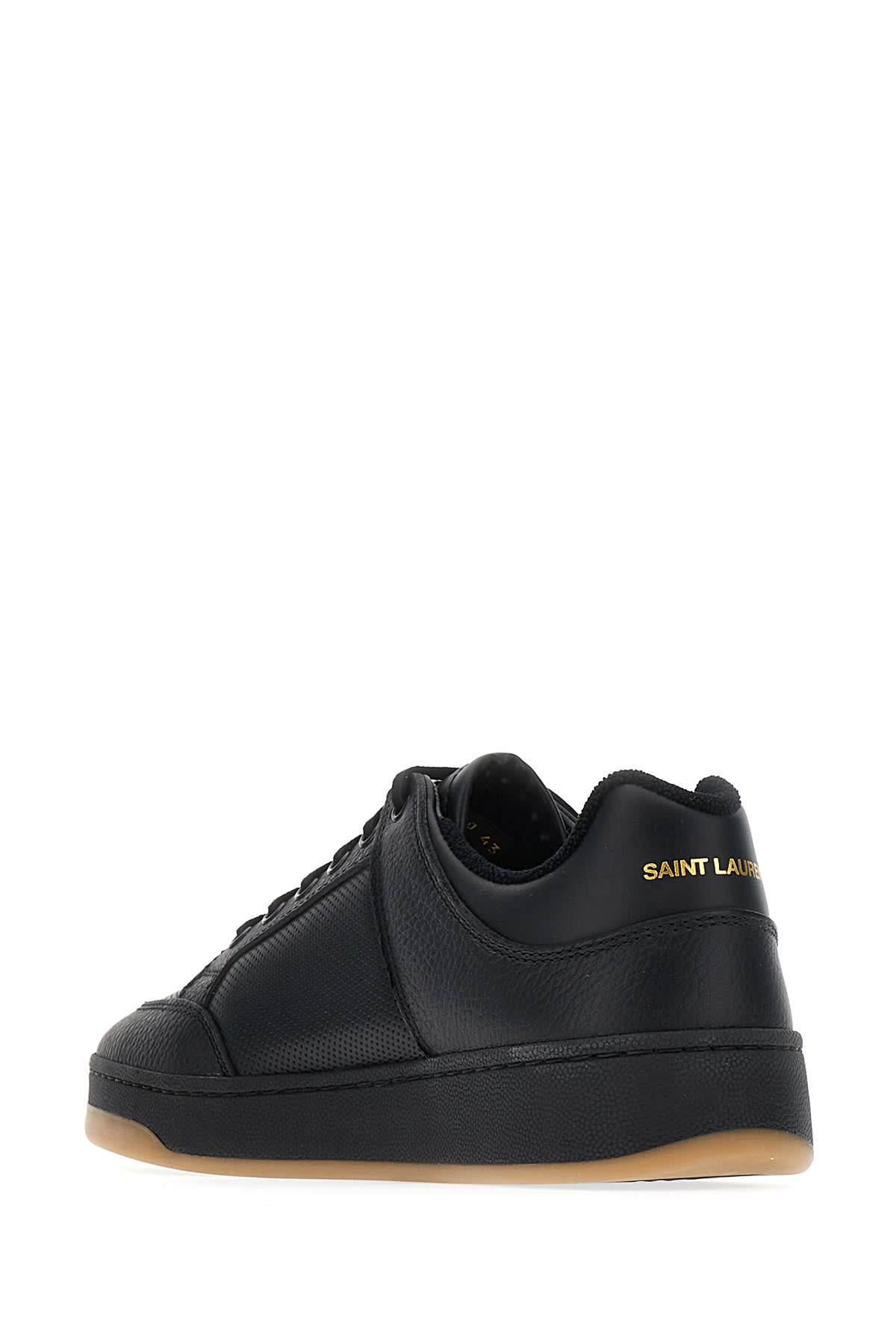 Shop Saint Laurent Black Leather Court Sl/61 Sneakers In 1613