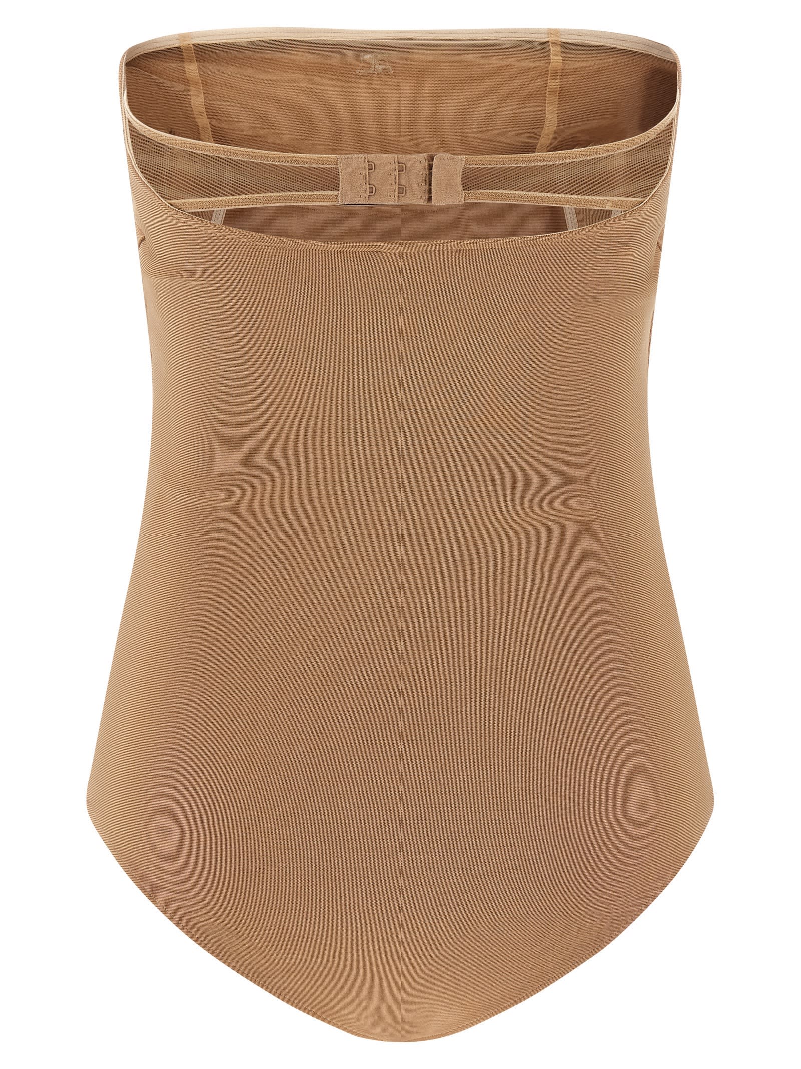 Courrèges Strapless Seamless Bodysuit Top In Nude