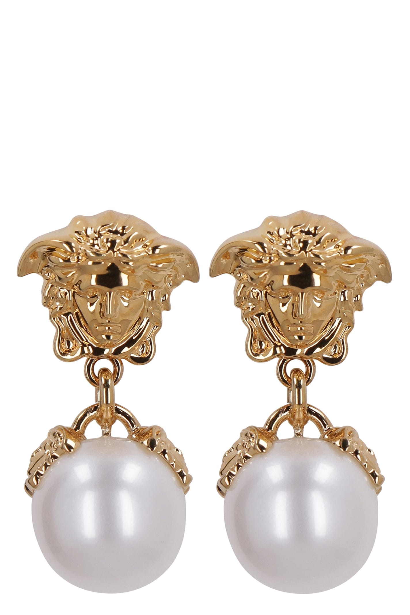 Versace Medusa-head Pearl-drop Earrings