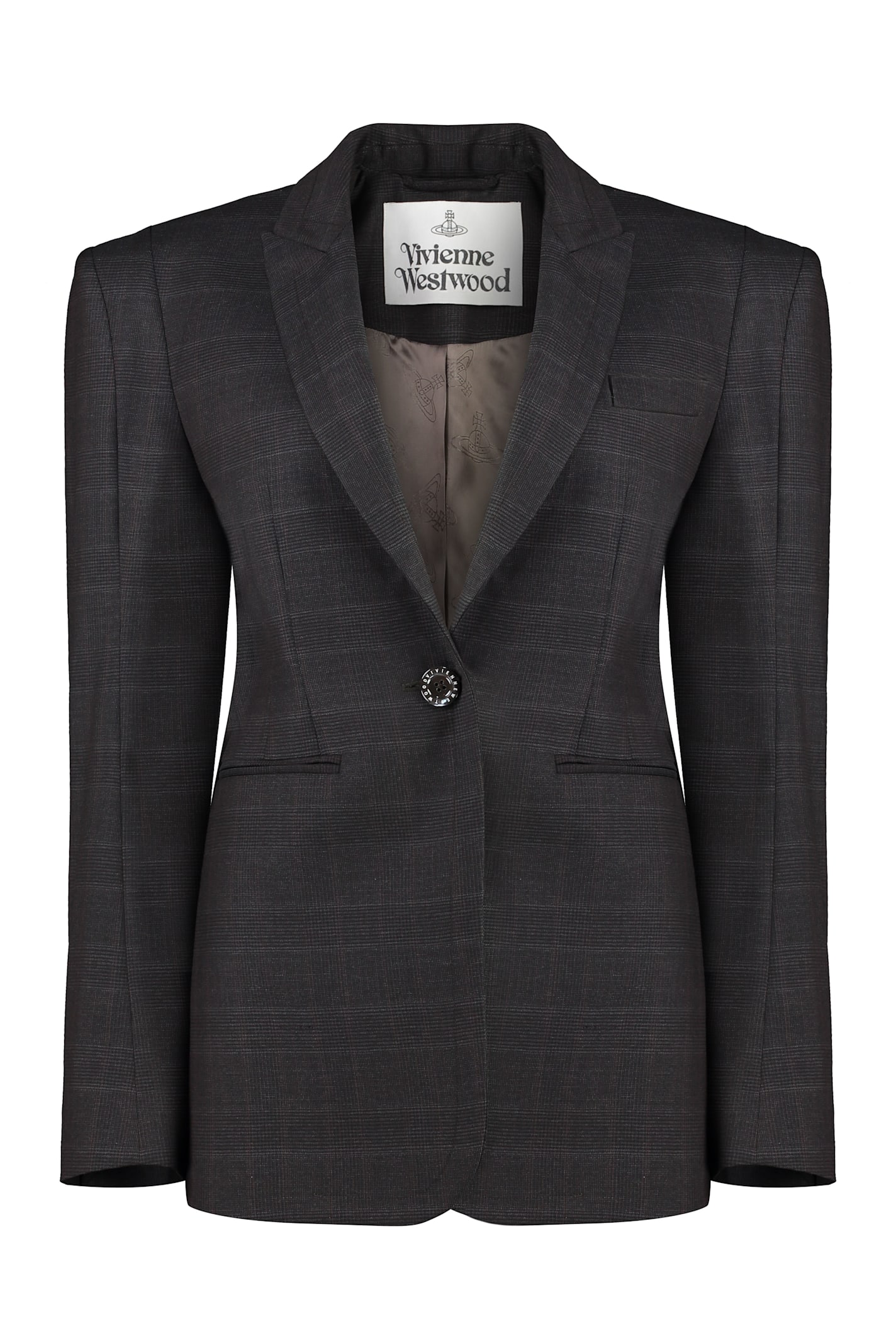 Shop Vivienne Westwood Single-breasted Virgin Wool Jacket In Brown