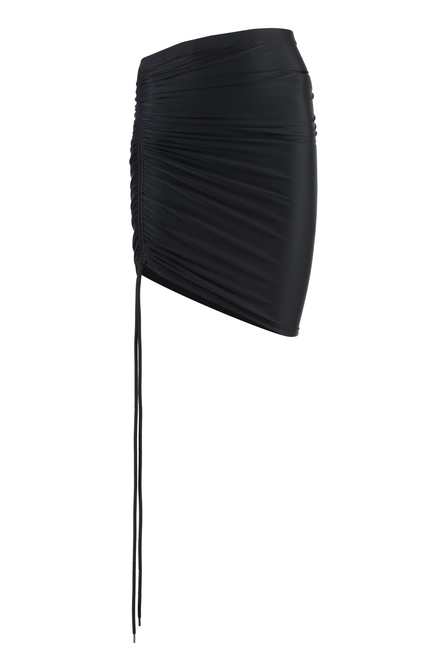 Shop Balenciaga Stretch Fabric Skirt In Black