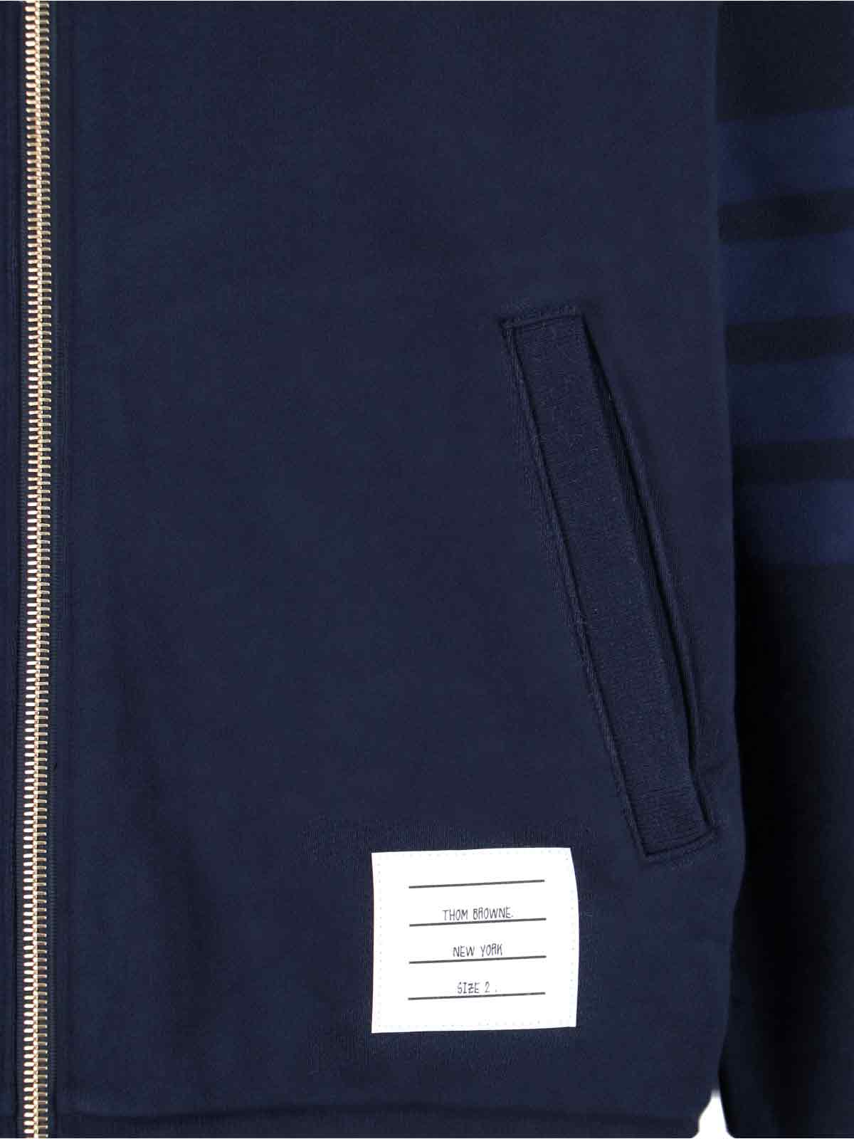 Thom Browne Four-stripe Bomber Jacket In Blue
