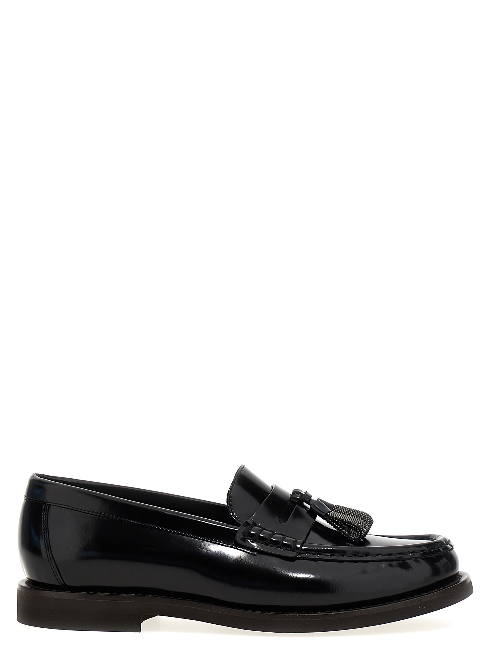 Shop Brunello Cucinelli Monile Loafers In Black