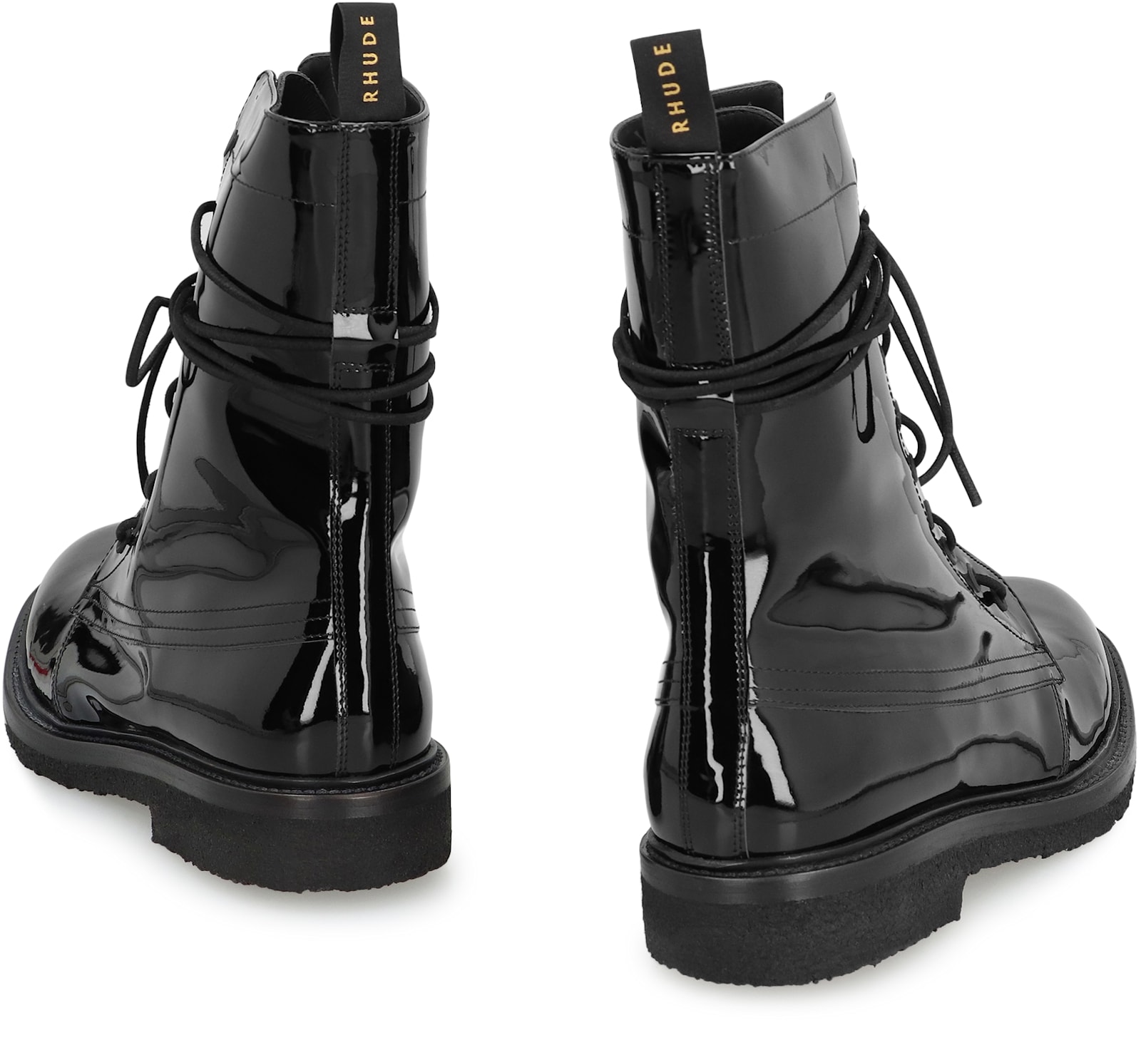 Rhude Rhanger Leather Combat Boots In Multi