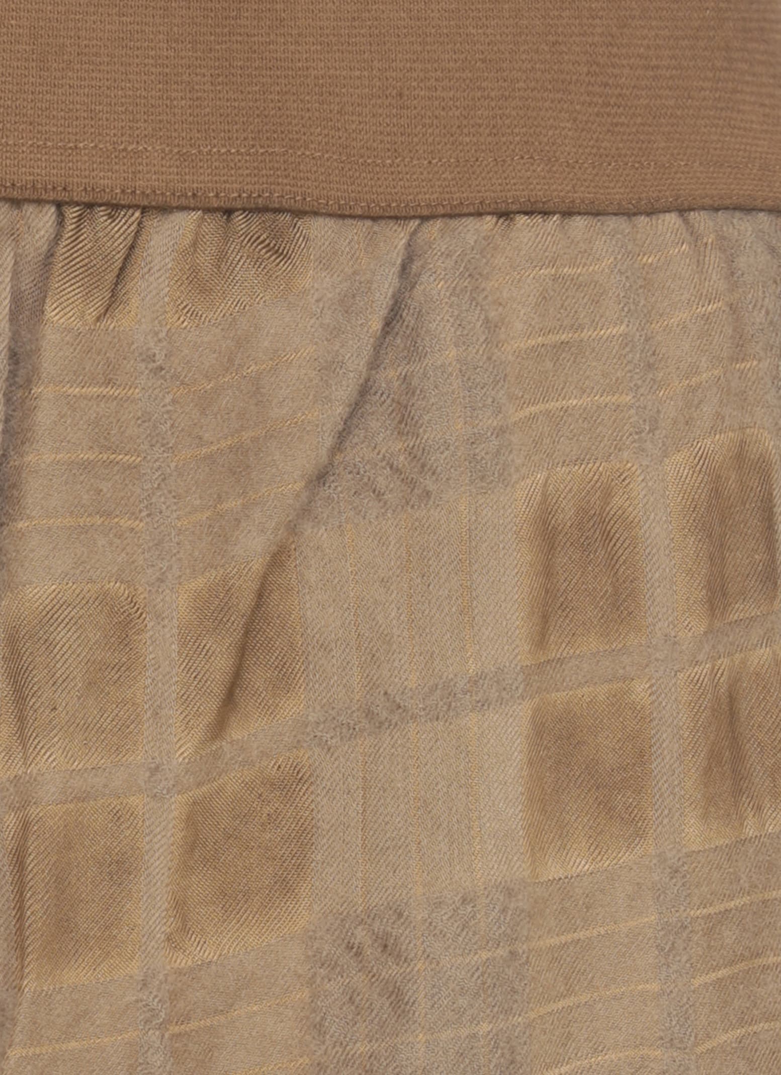 Uma Wang Wide Leg Trousers Elastic Waistband In Brown