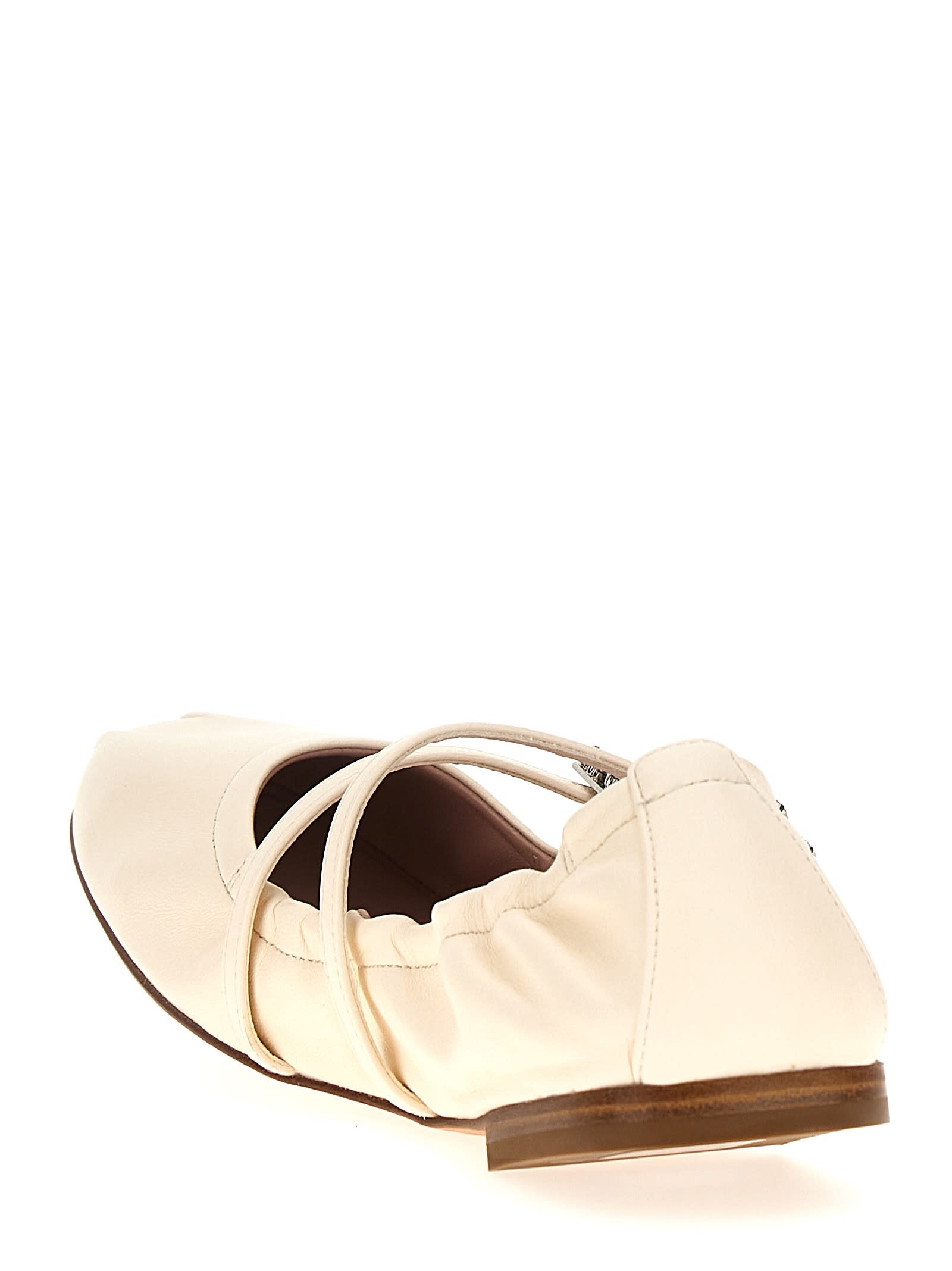 Shop Roger Vivier Jewel Strap Ballet Flats In White