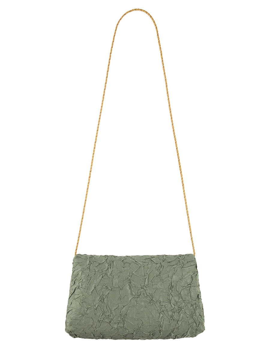 Dries Van Noten Womens Raffia Envelope Crinkled Woven Clutch Bag In Gray