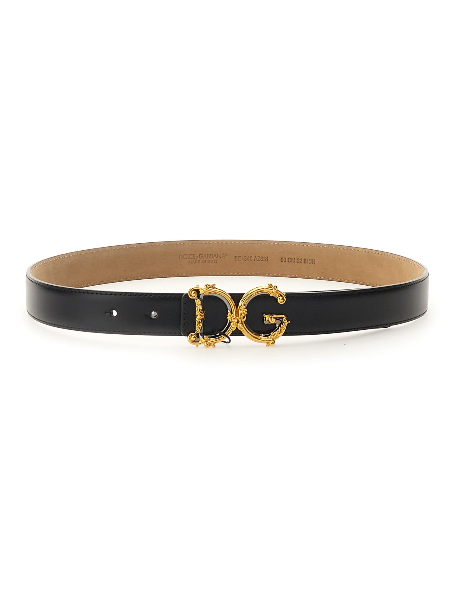 Shop Dolce & Gabbana Belt With Logo In Black