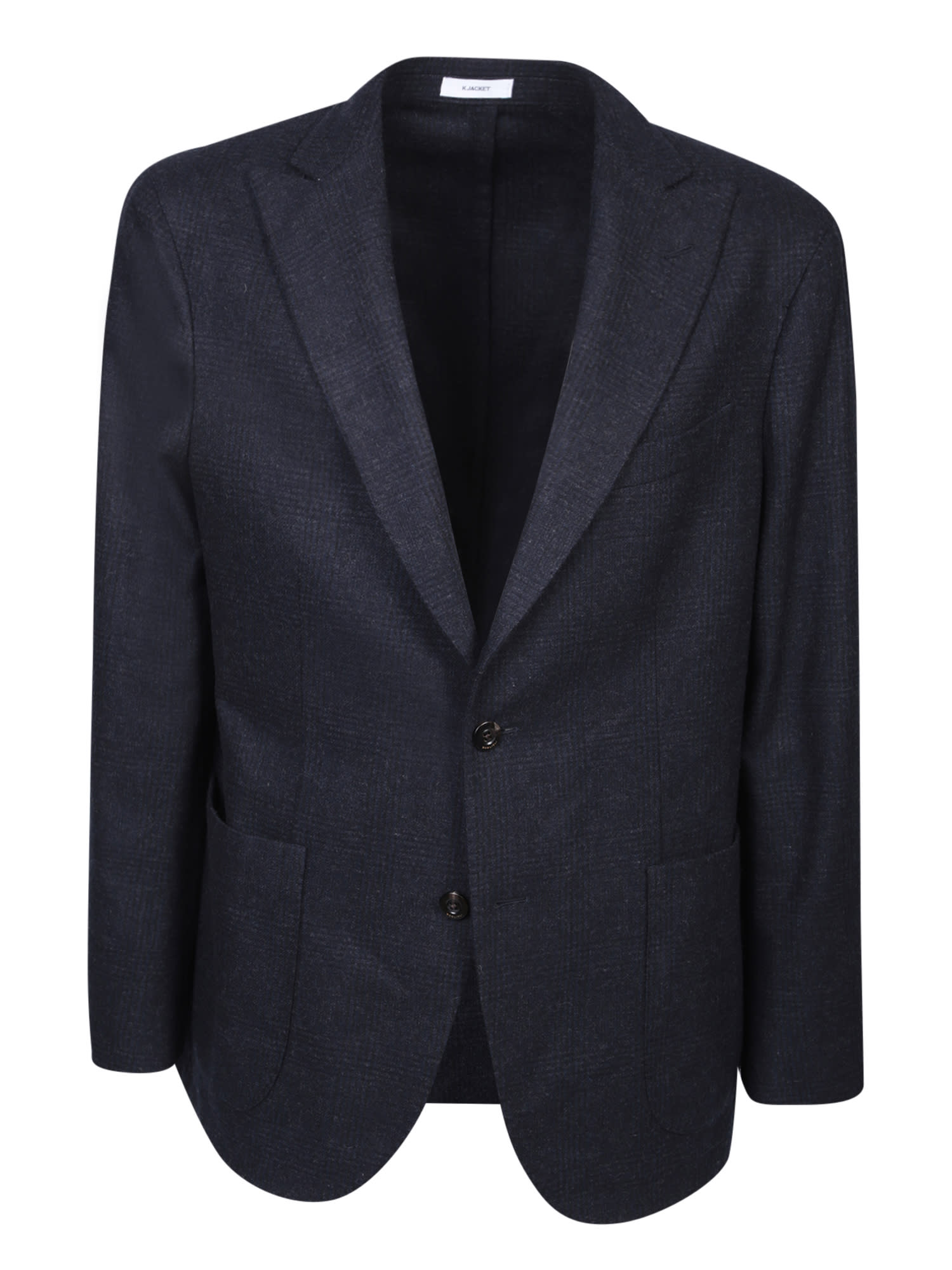 Shop Boglioli Check Motif Blue Jacket