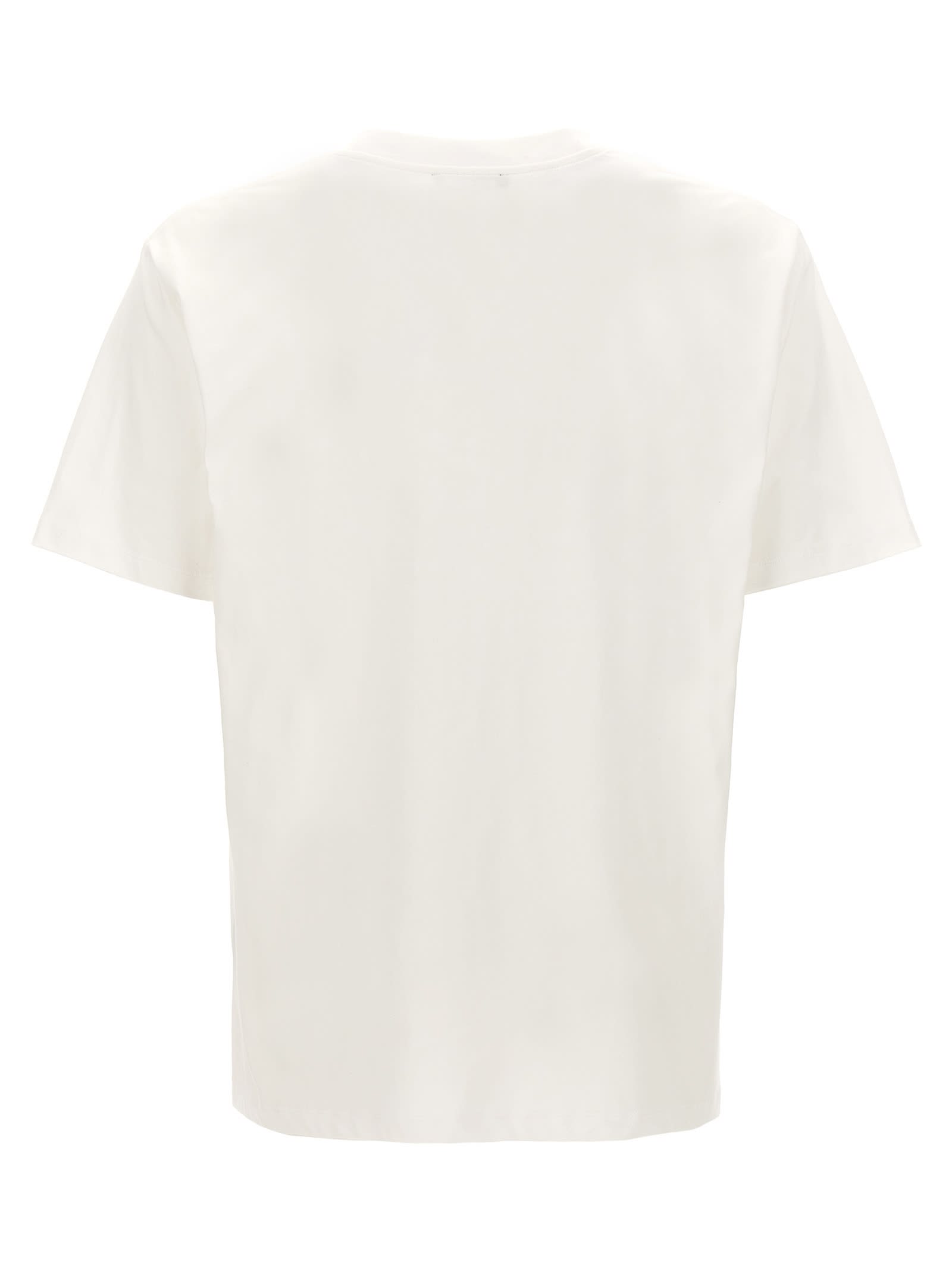 Shop Balmain Flocked Logo T-shirt In White