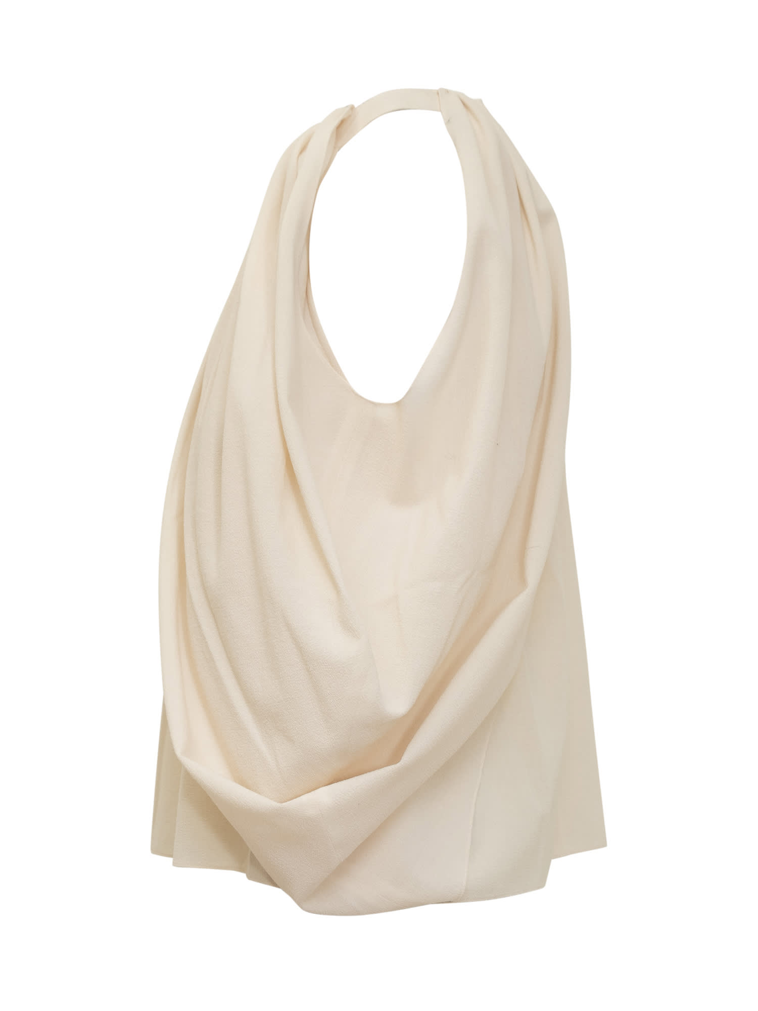 Jw Anderson Drape Halter Top In Ivory