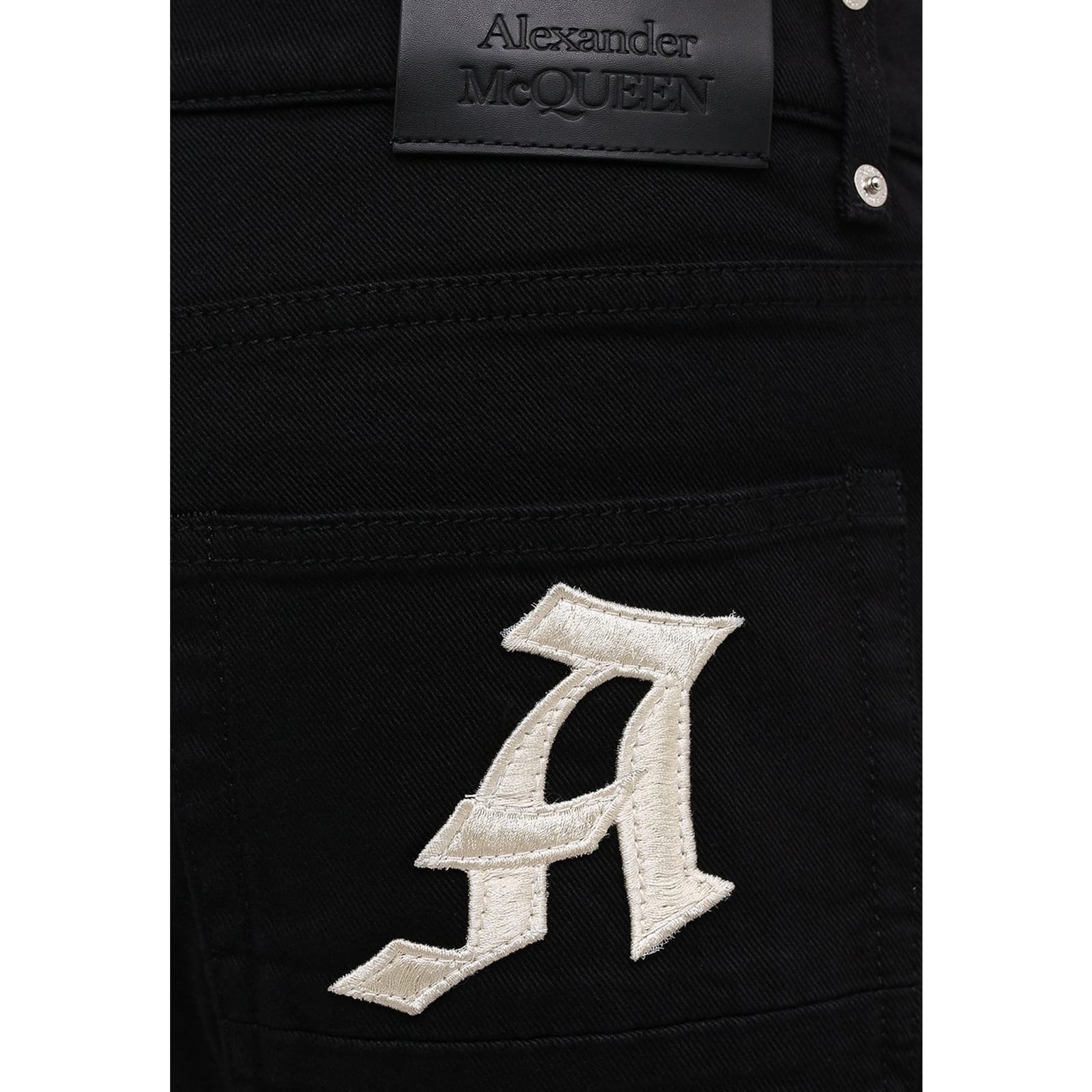 Shop Alexander Mcqueen Cotton Denim Jeans In Black