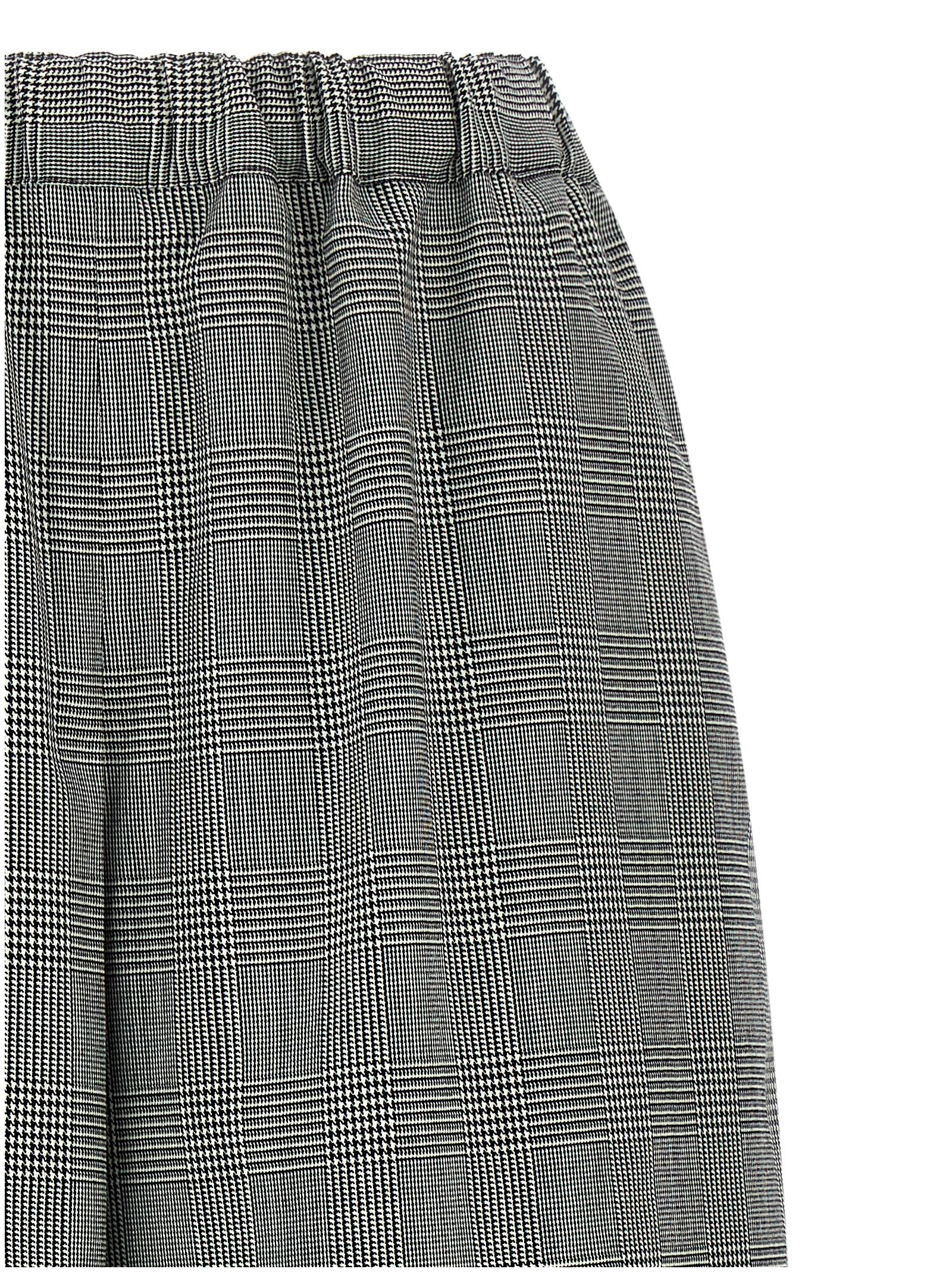 Comme Des Garçons Checked Wool Trousers Wide Leg In Gray