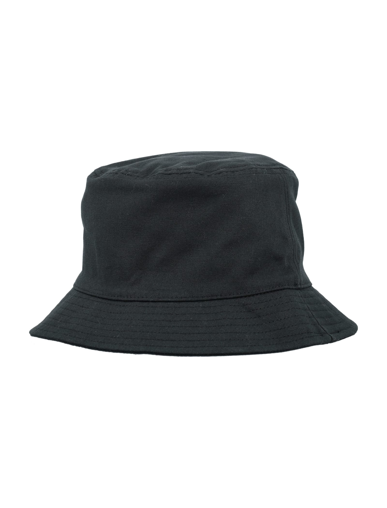 Stone Island Embroidered Relief Compass Cotton Bucket Hat In Black