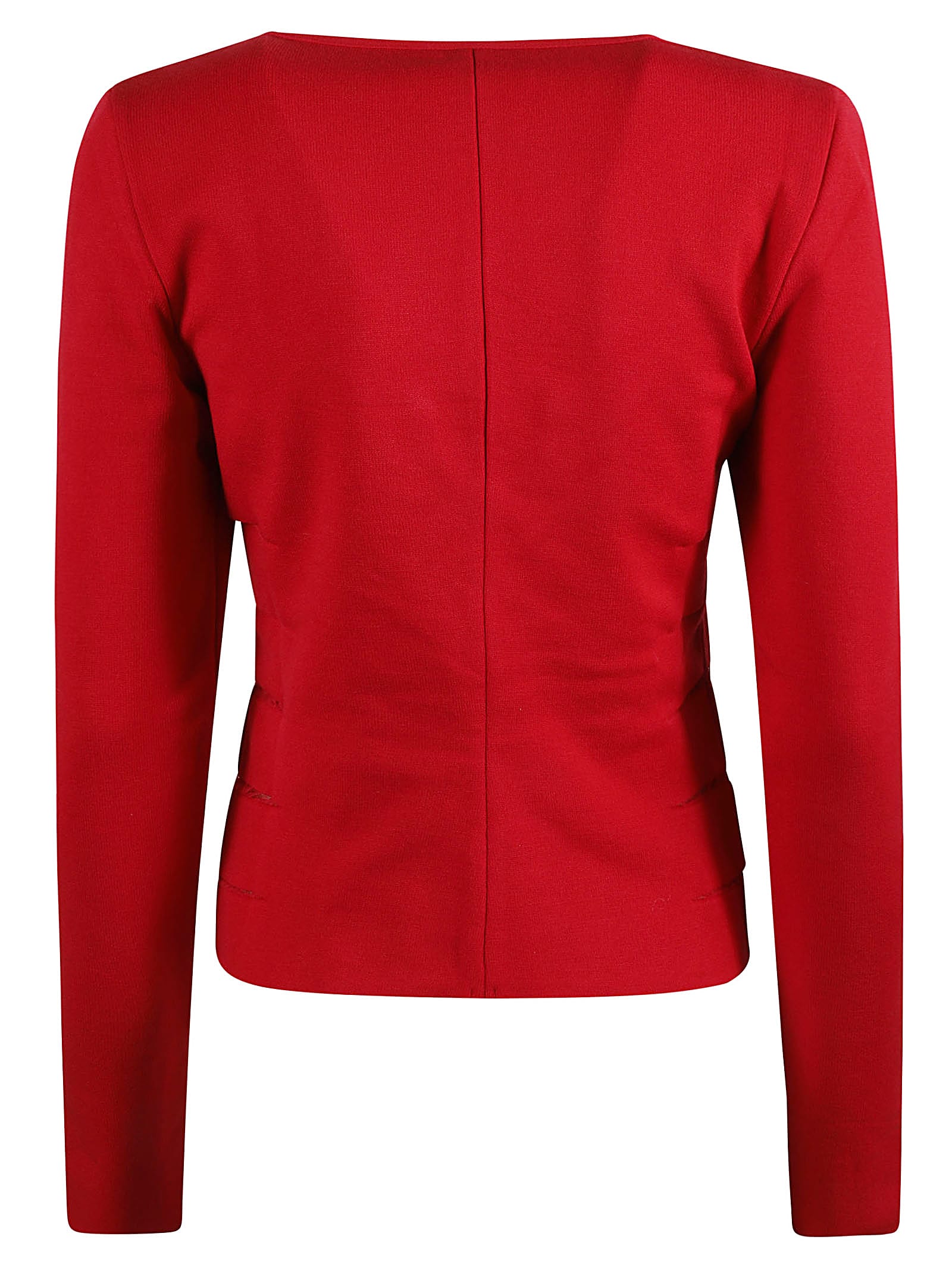 Shop Genny Side Slit Detail Long-sleeved Jumper In Red