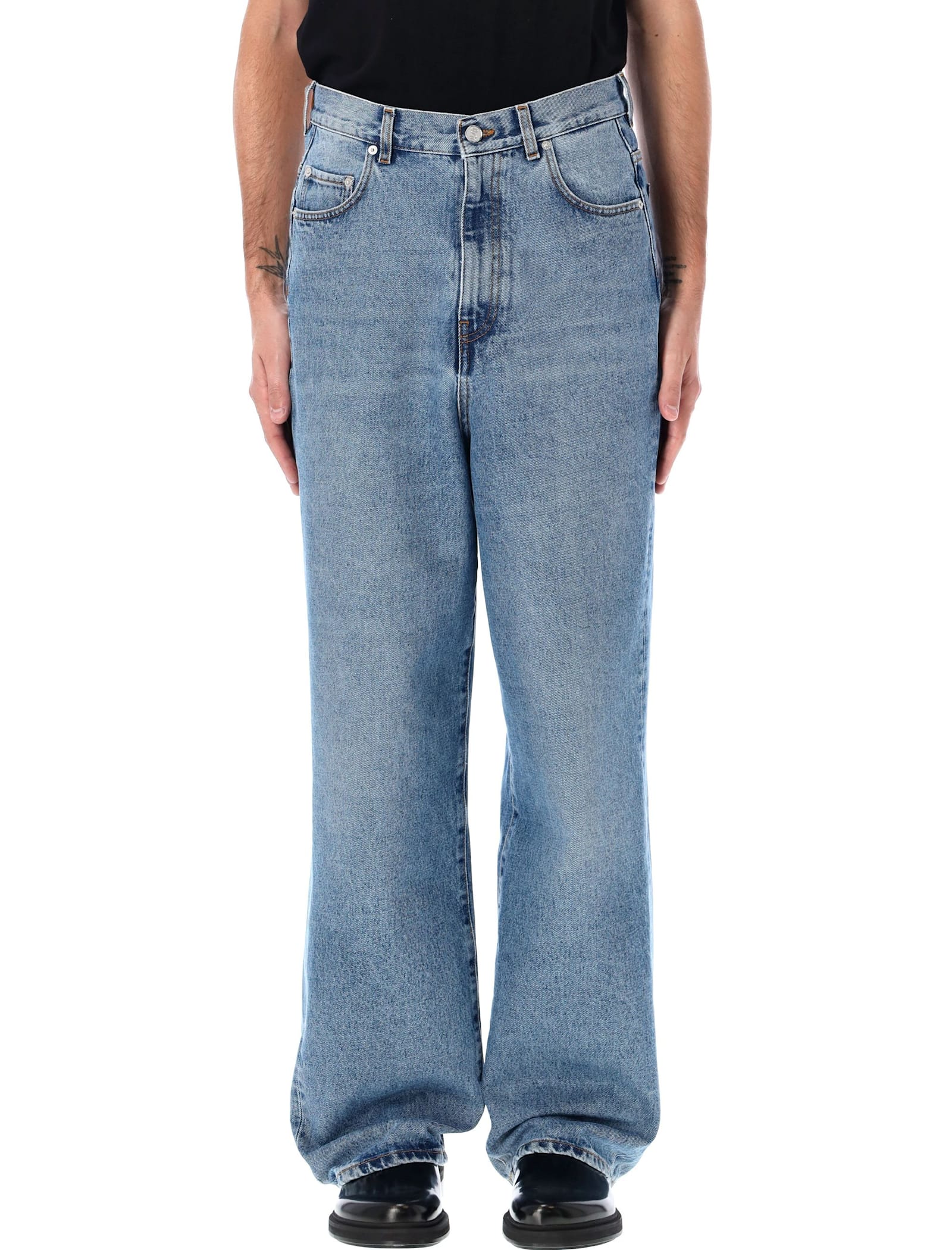 Shop Séfr Disco Cut Jeans In Country Blue