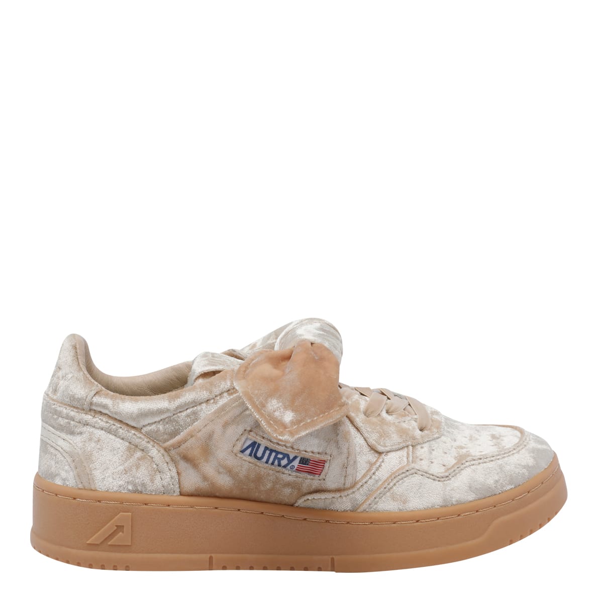 Autry Velvet Sneakers With Frontal Bow Detail In Multi