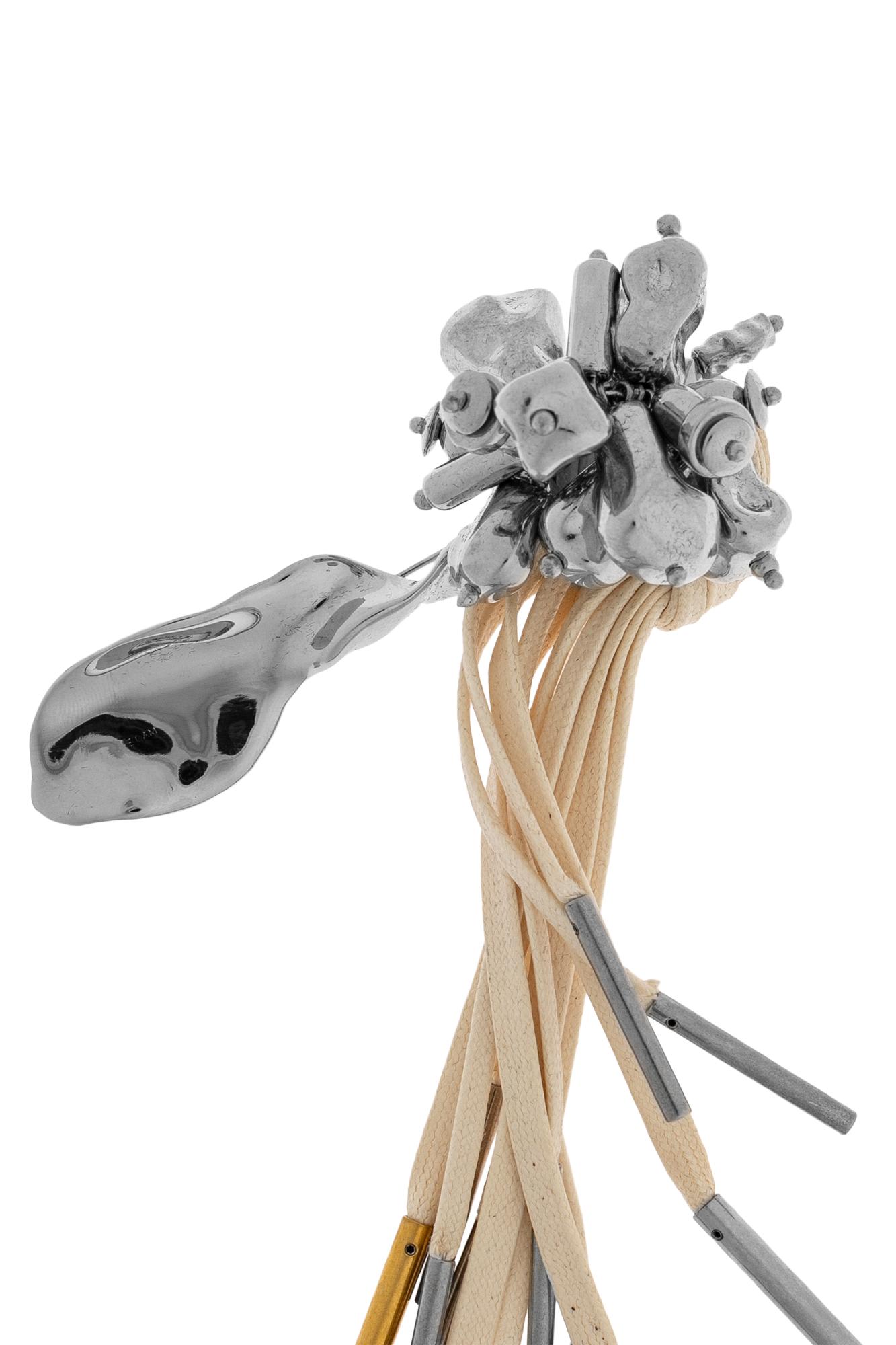 Dries Van Noten Brass Brooch In Brown