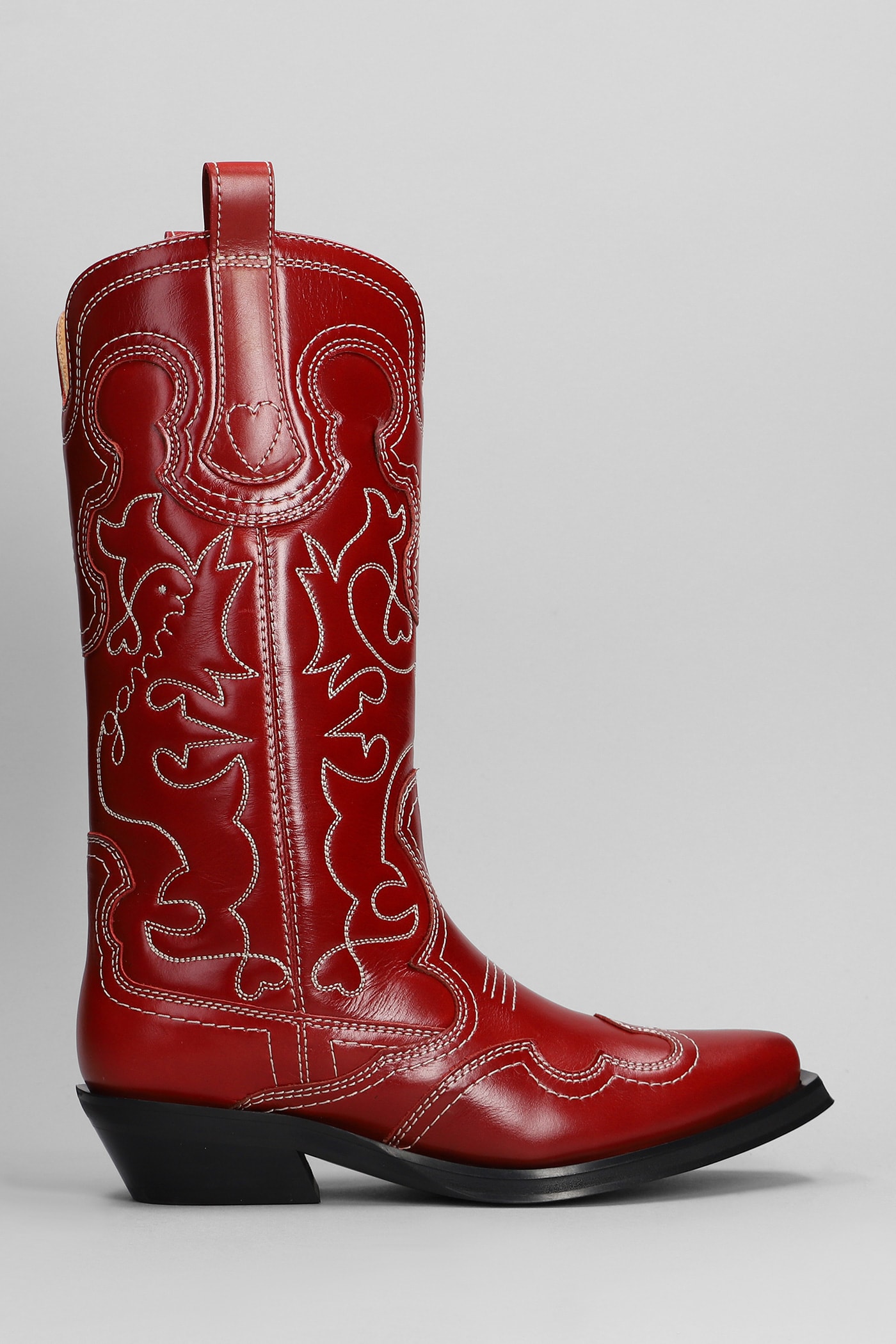 Texan Boots In Red Leather