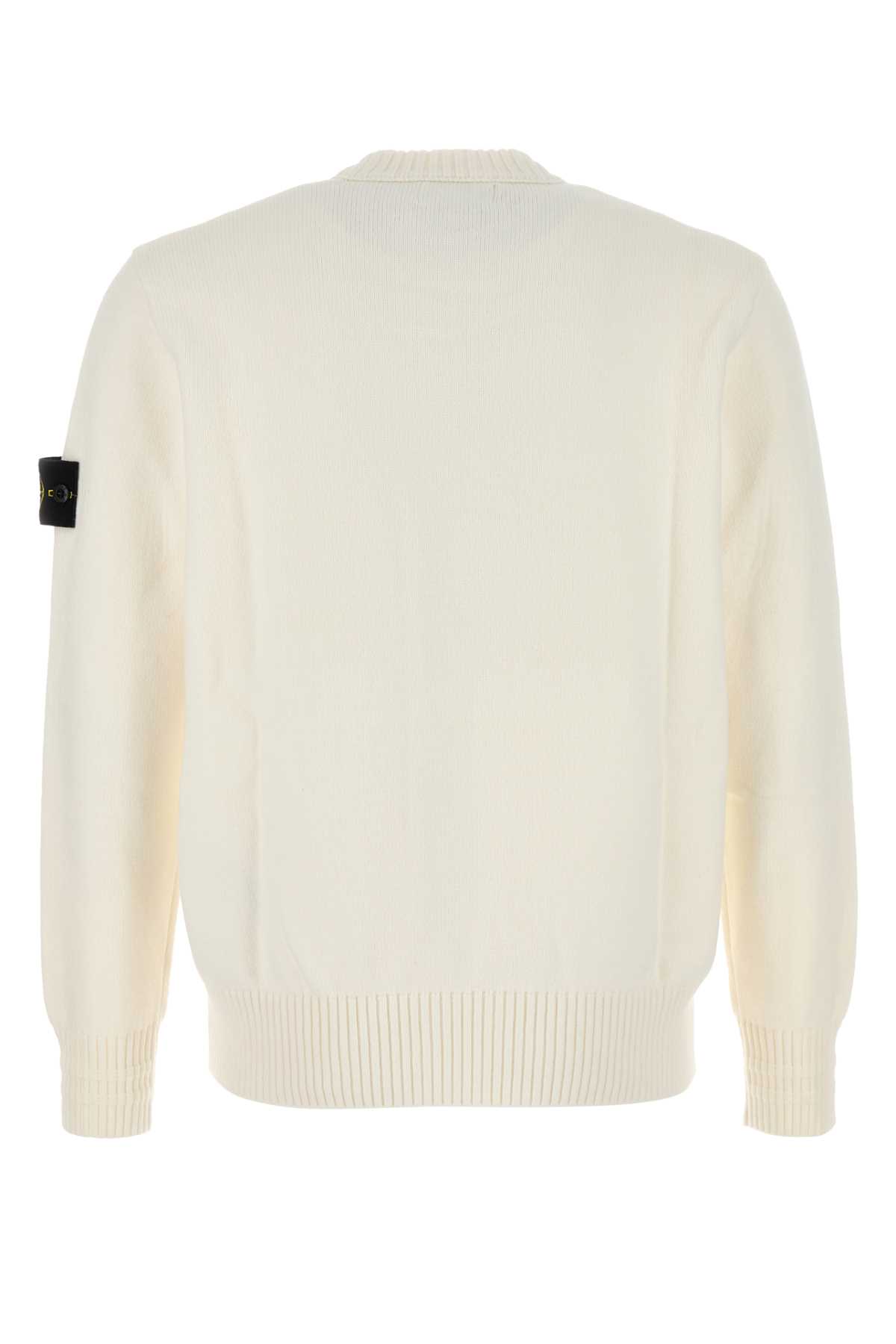 Stone Island Cotton Blend Sweater In Natural