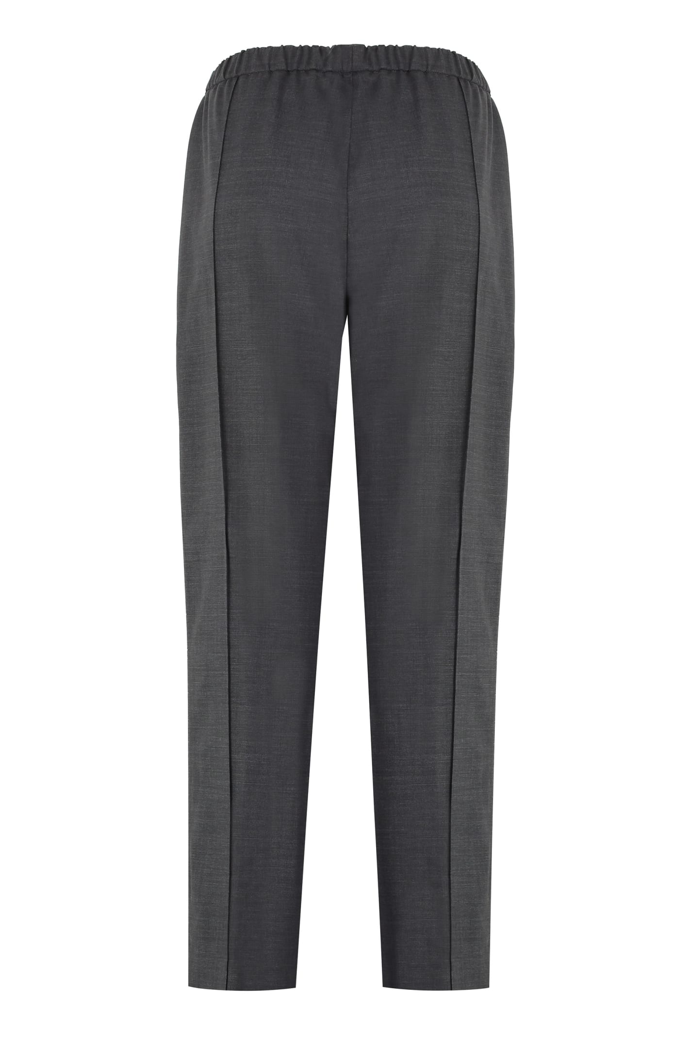 Shop Fabiana Filippi Wool Blend Trousers In Grey