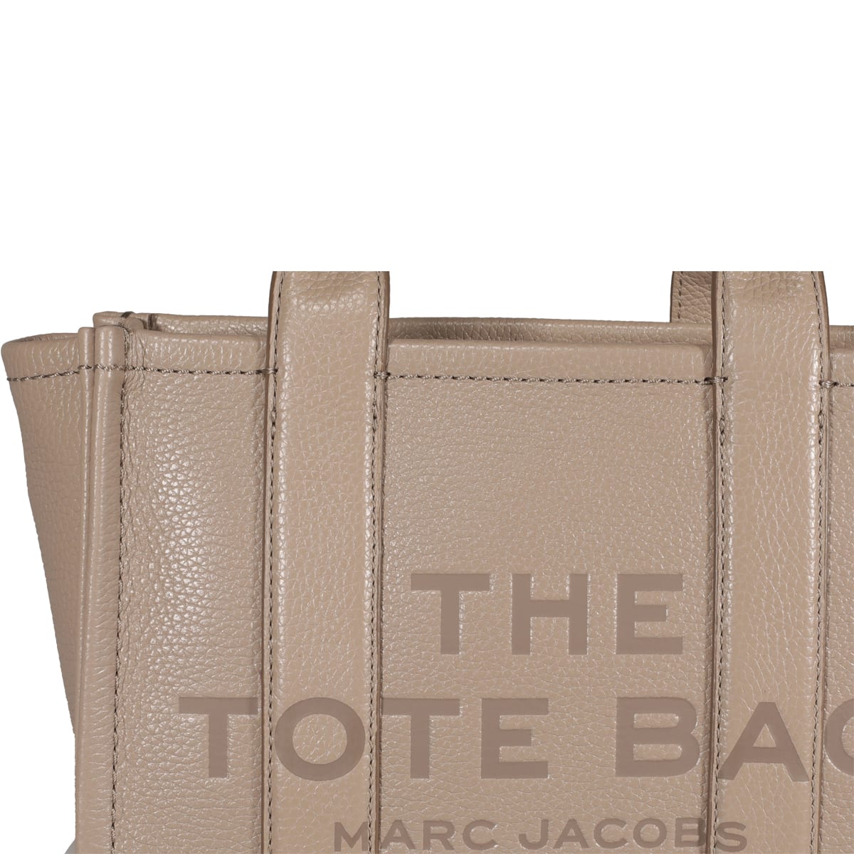 Shop Marc Jacobs The Leather Small Tote Bag In Grigio