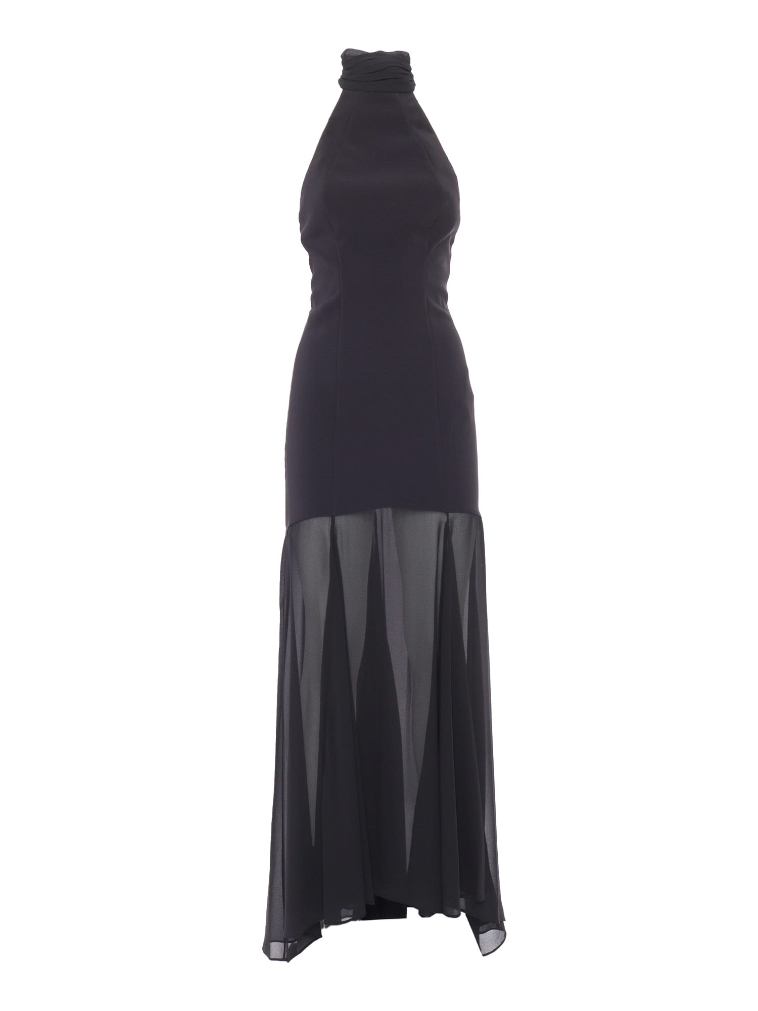 Shop Elisabetta Franchi Long Black Dress