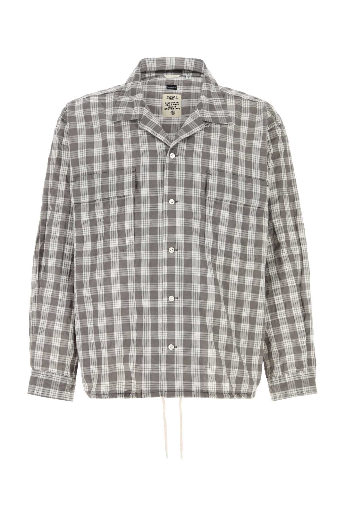 Nanamica Embroidered Cotton Blend Oversize Shirt In Gray