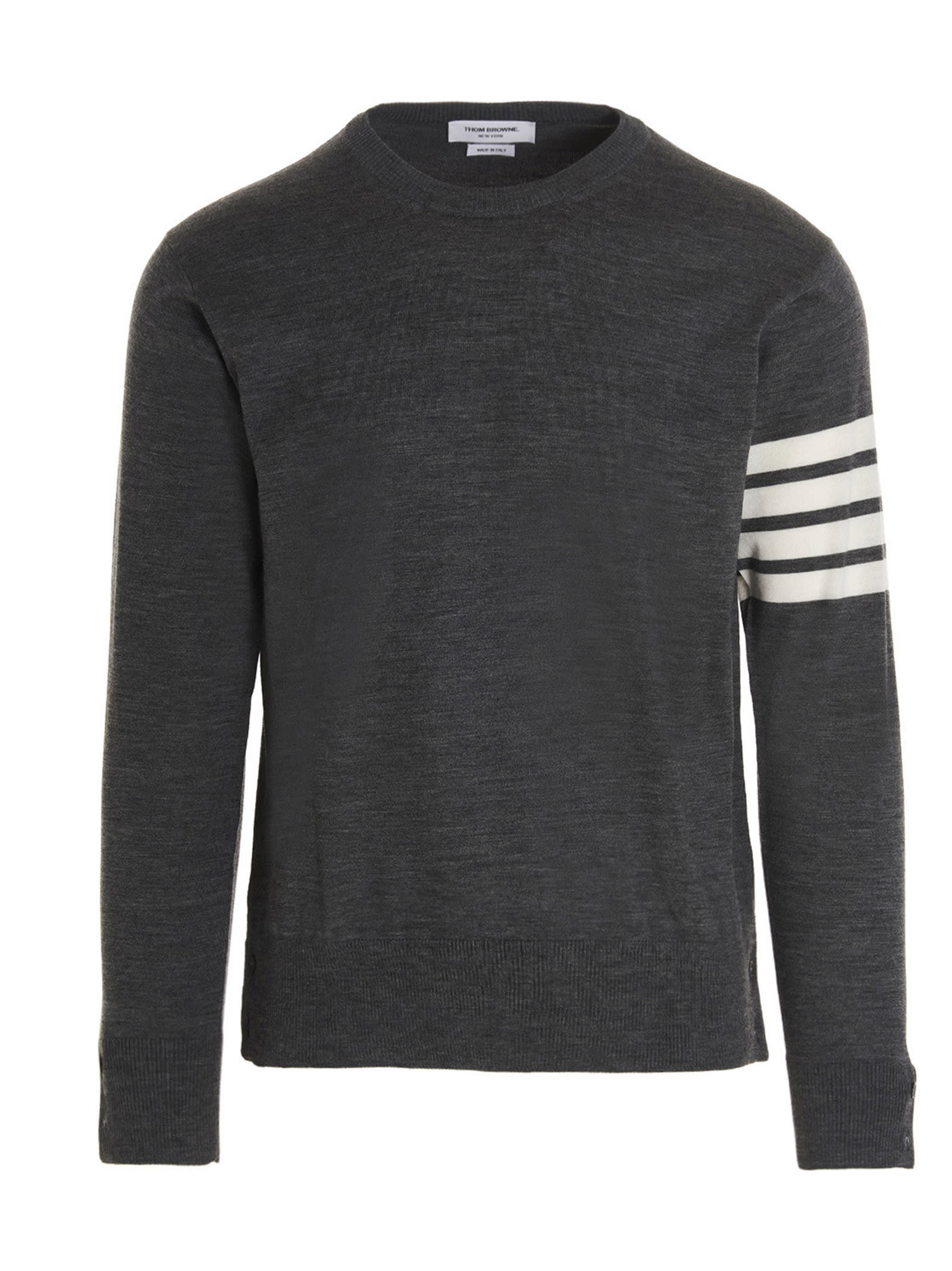 Shop Thom Browne 4 Bar Sweater In Gray