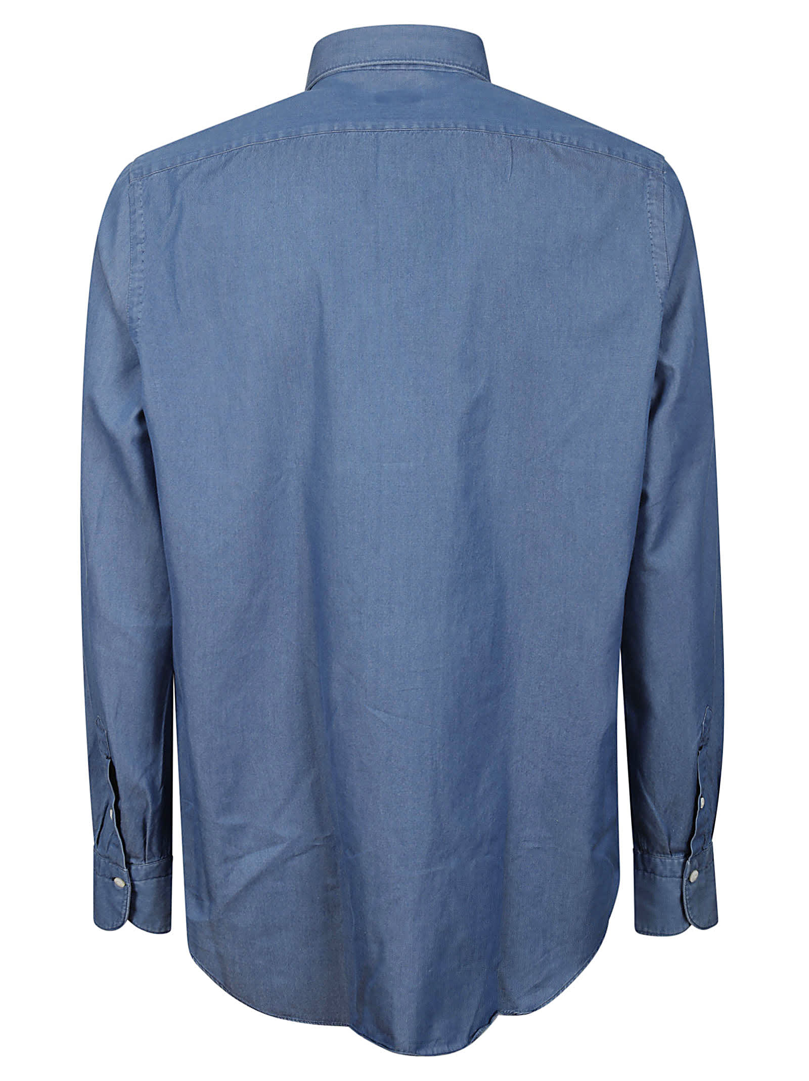 Shop Finamore Denim Shirt In Blue