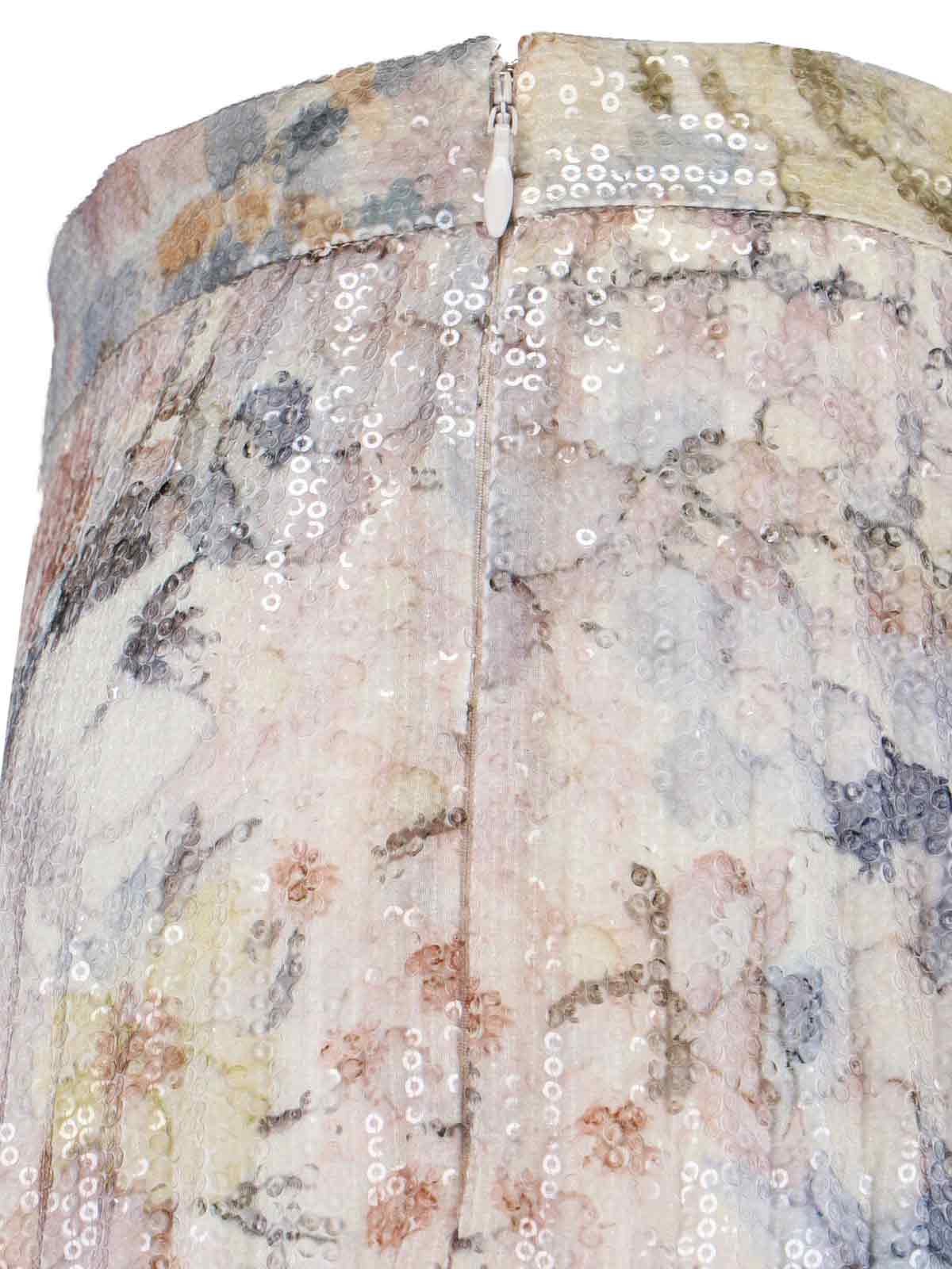 Golden Goose Sequin-embellished Pleated Midi Skirt With Floral Print In Neutral