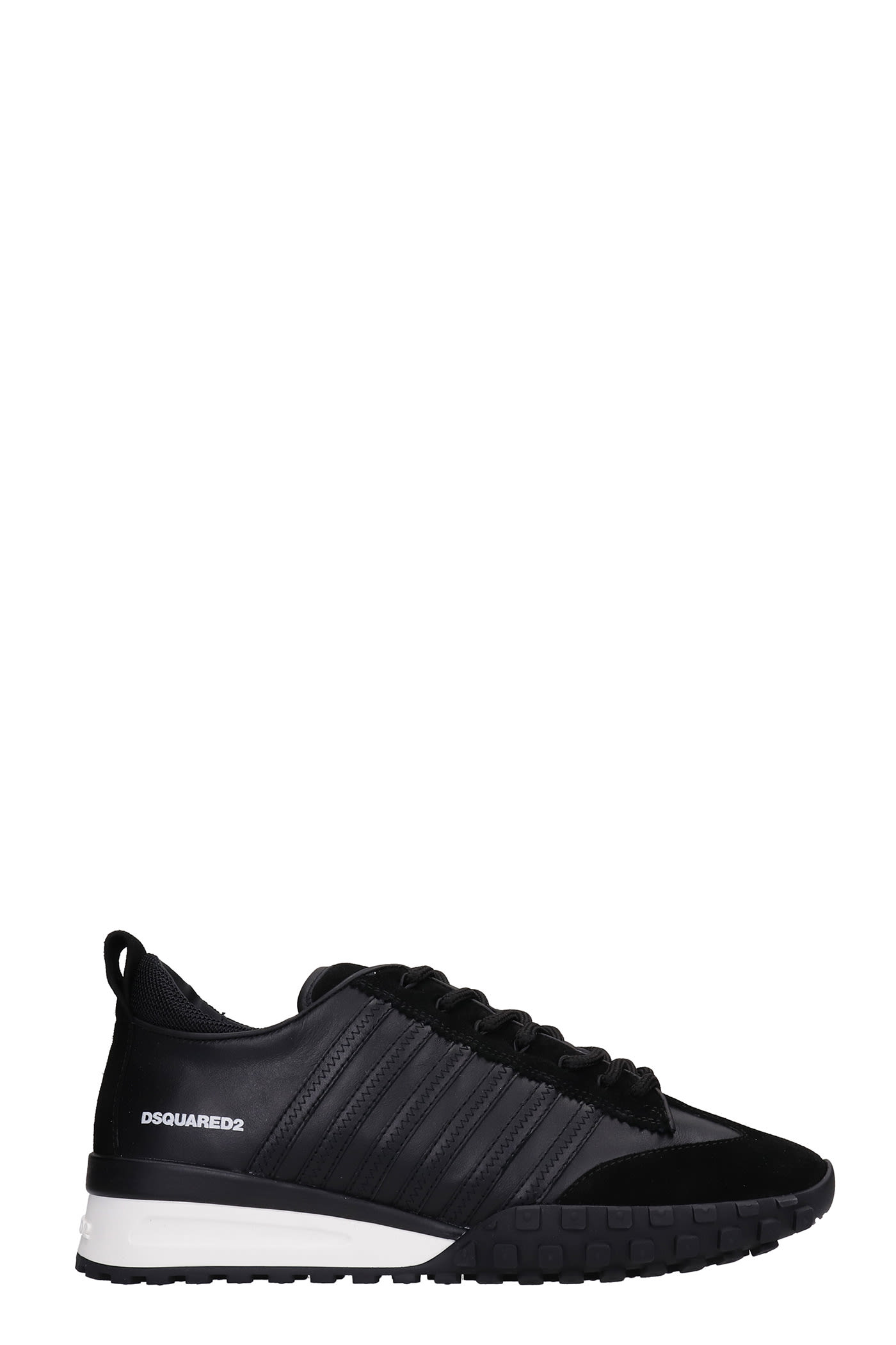 Dsquared2 Sneakers In Black Suede And Leather