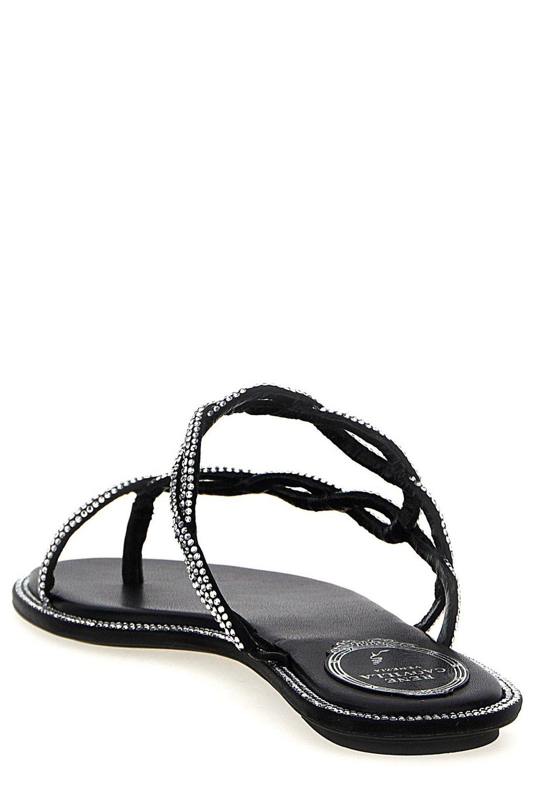 René Caovilla Embellished Slip-on Sandals In Multi