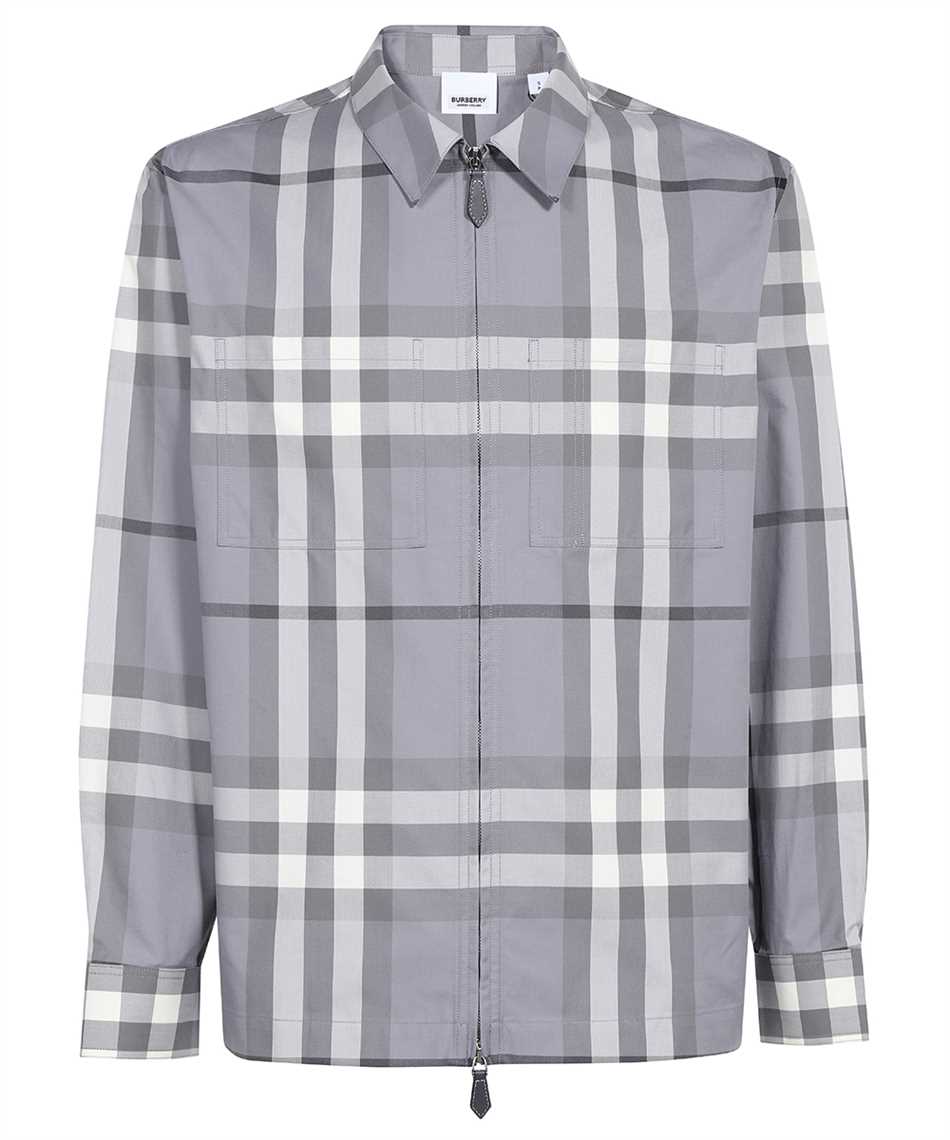 Shop Burberry Checked Cotton Shirt In Grey