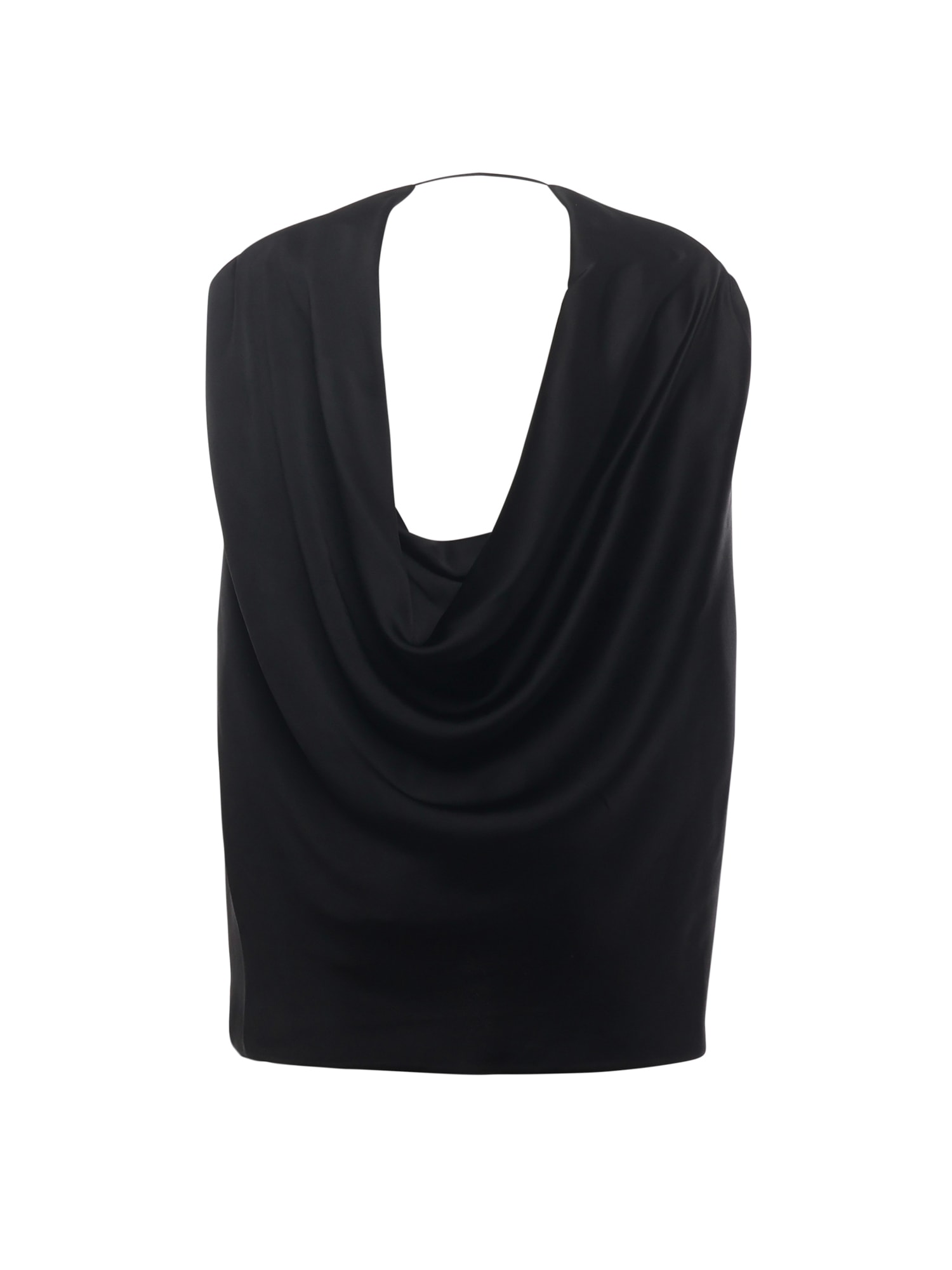 Genny Satin Cape With Drape In Black