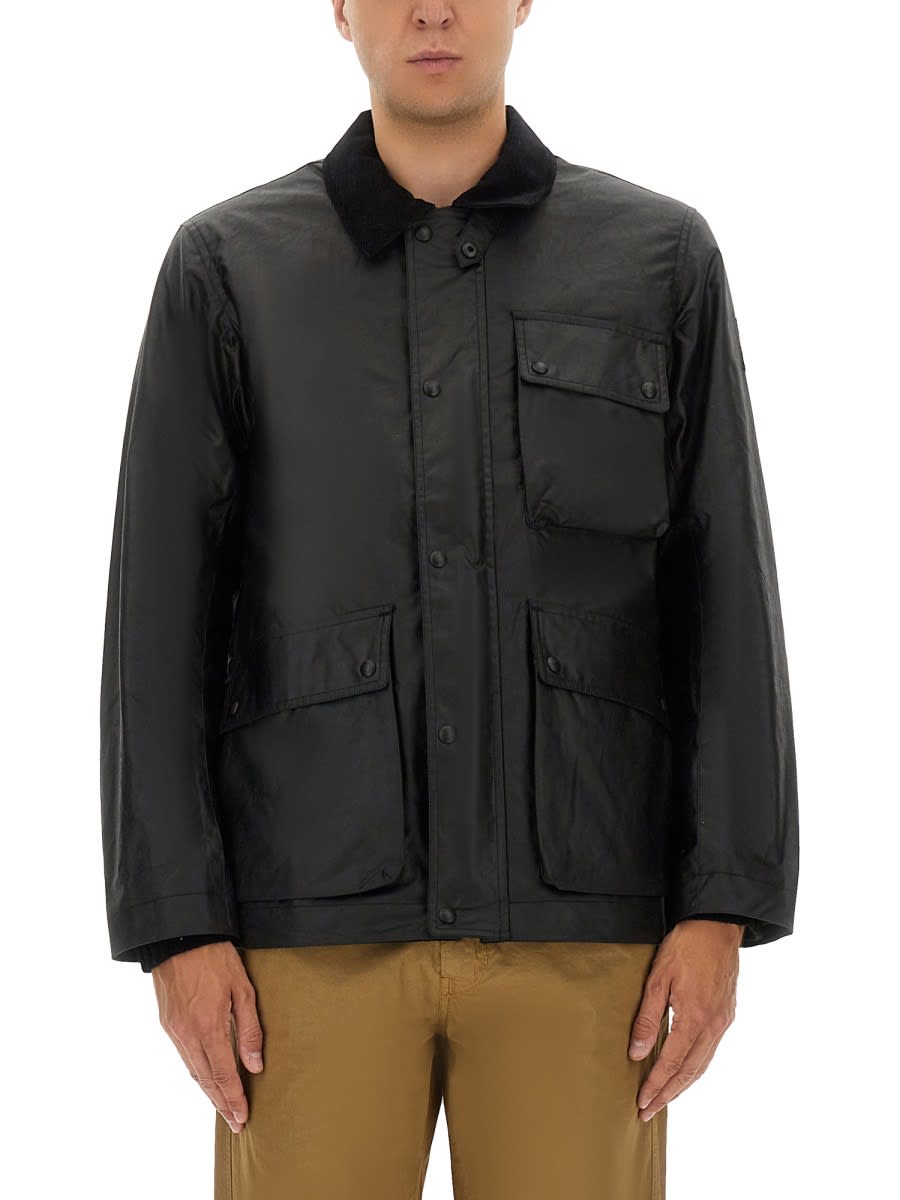 Belstaff Corduroy-collar Jacket In Black
