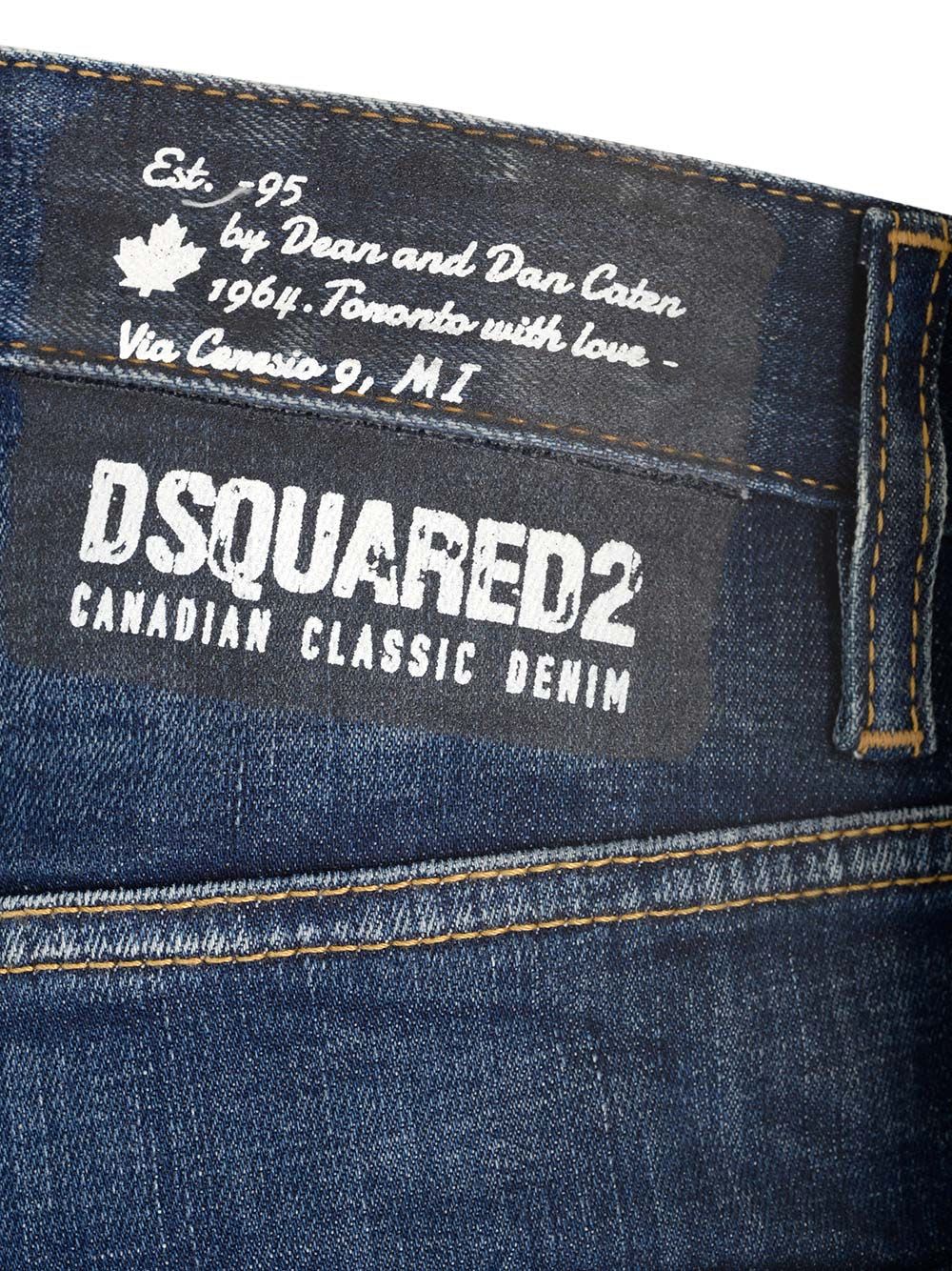 Shop Dsquared2 642 Stretch Jeans In Navy Blue