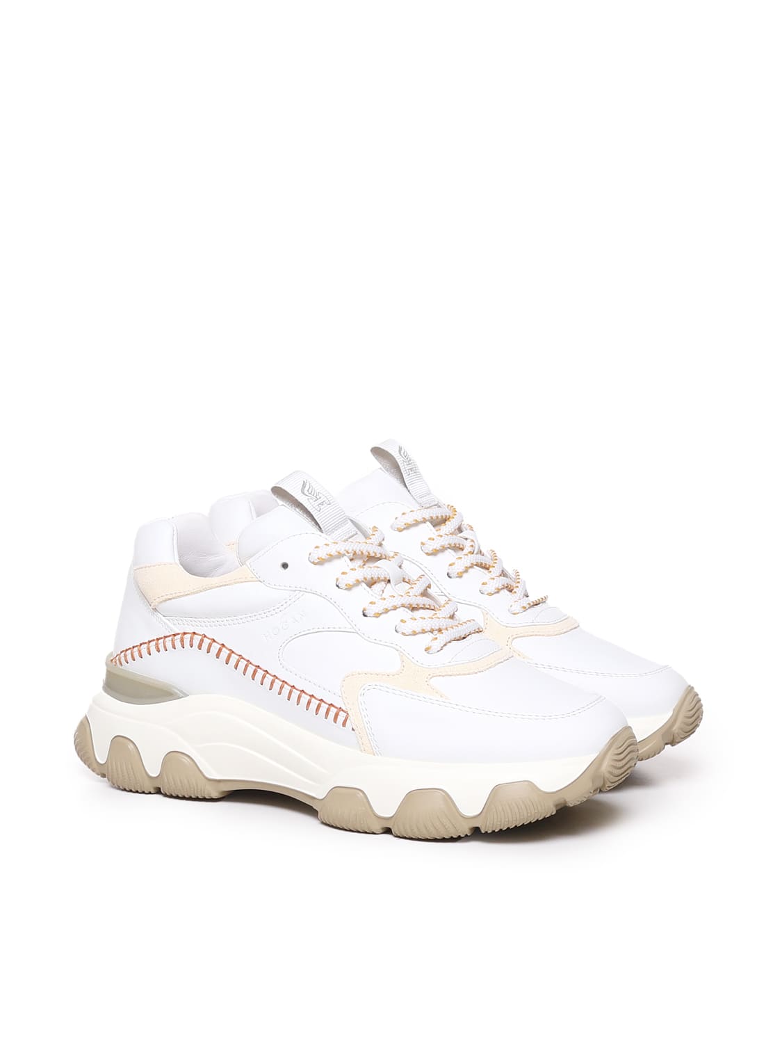 Shop Hogan Hyperactive Sneakers In White, Beige