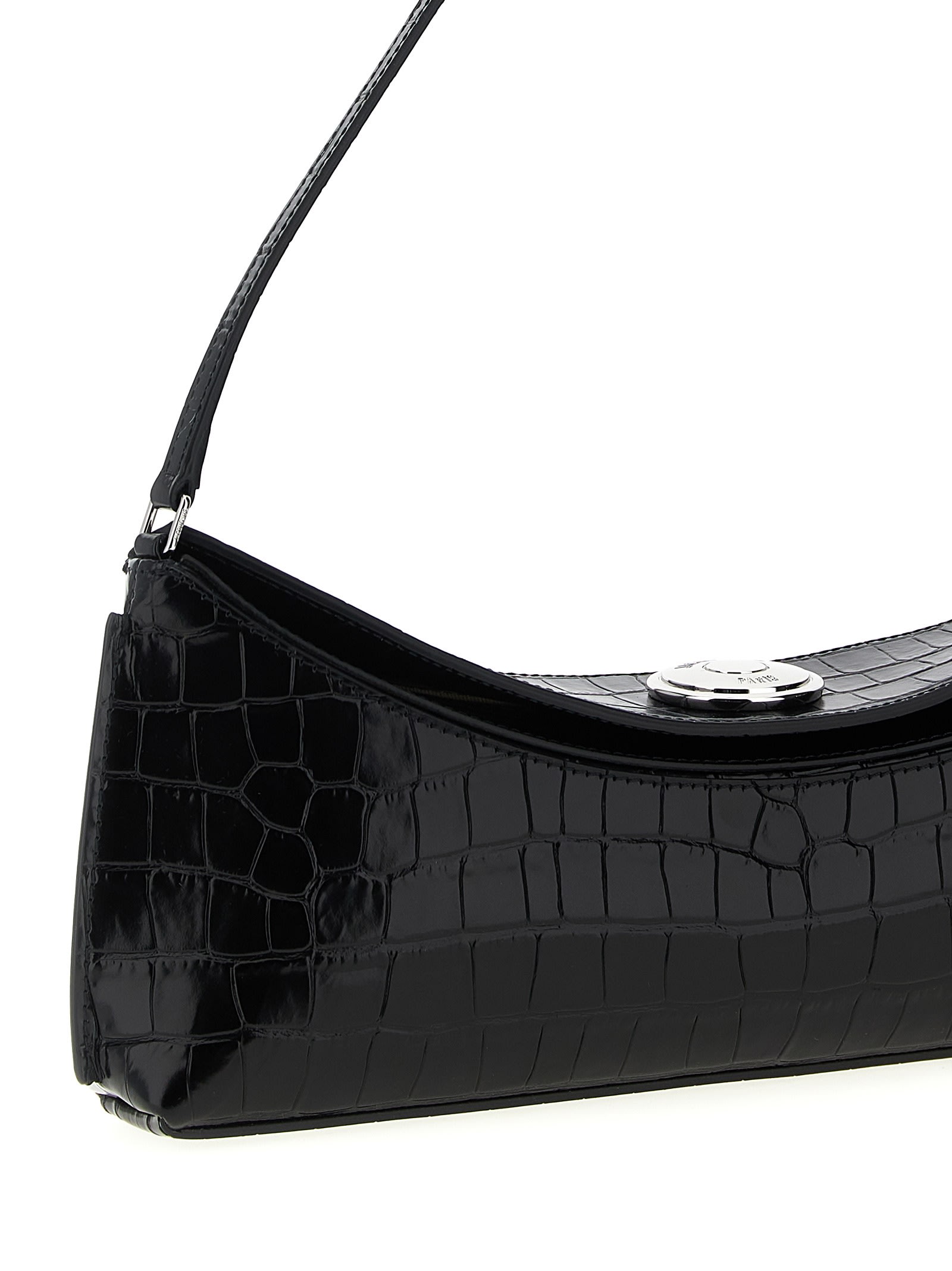Jacquemus Le Calisson Crocodile-effect Leather Shoulder Bag In Black