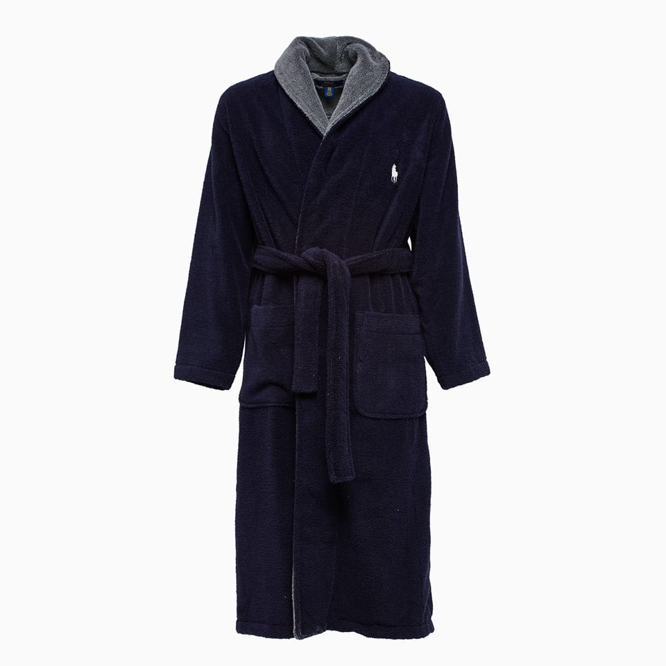 Polo Ralph Lauren L/s Shawl-sleep-robe Navy