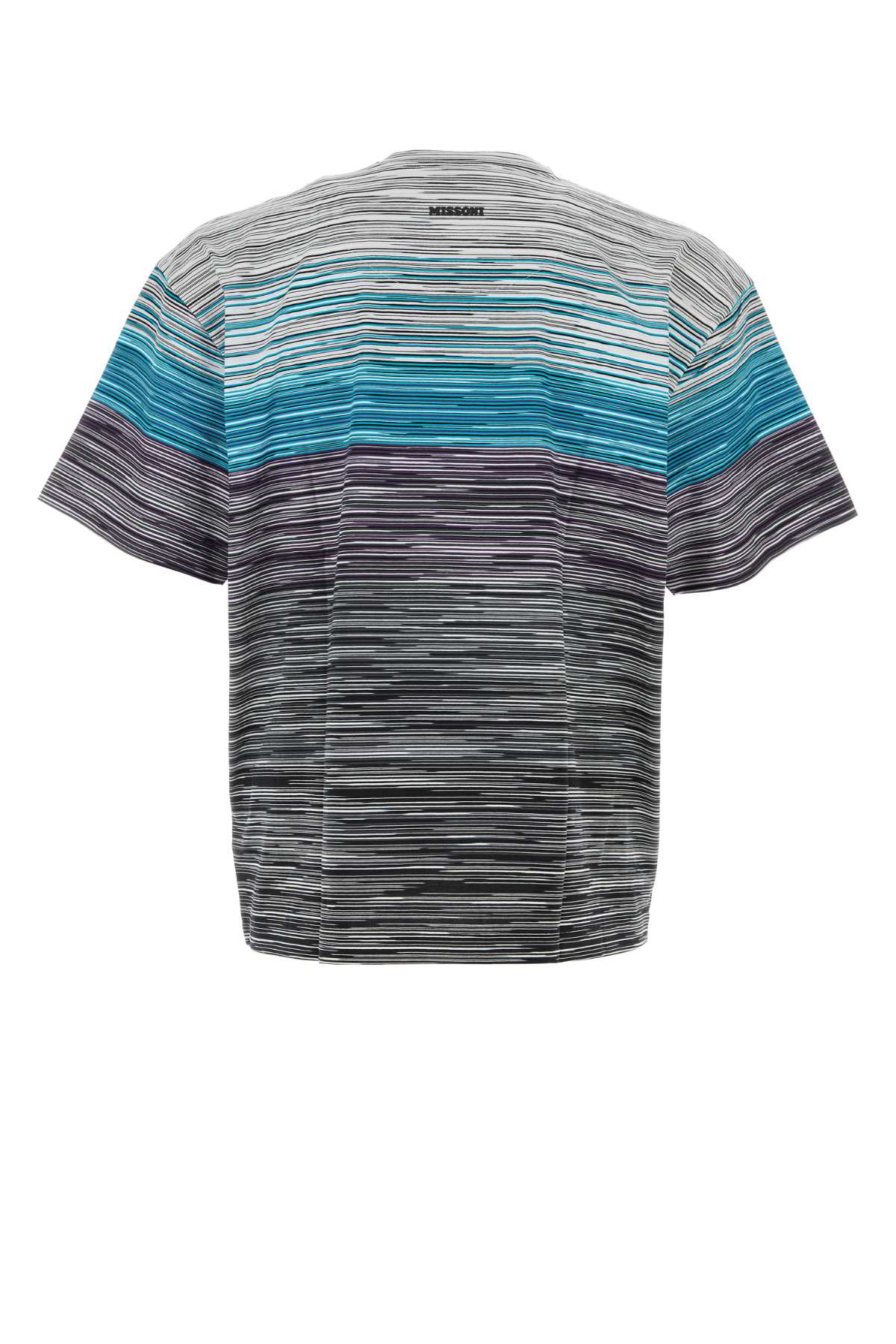 Missoni Gradient-effect Striped Cotton T-shirt In Gray