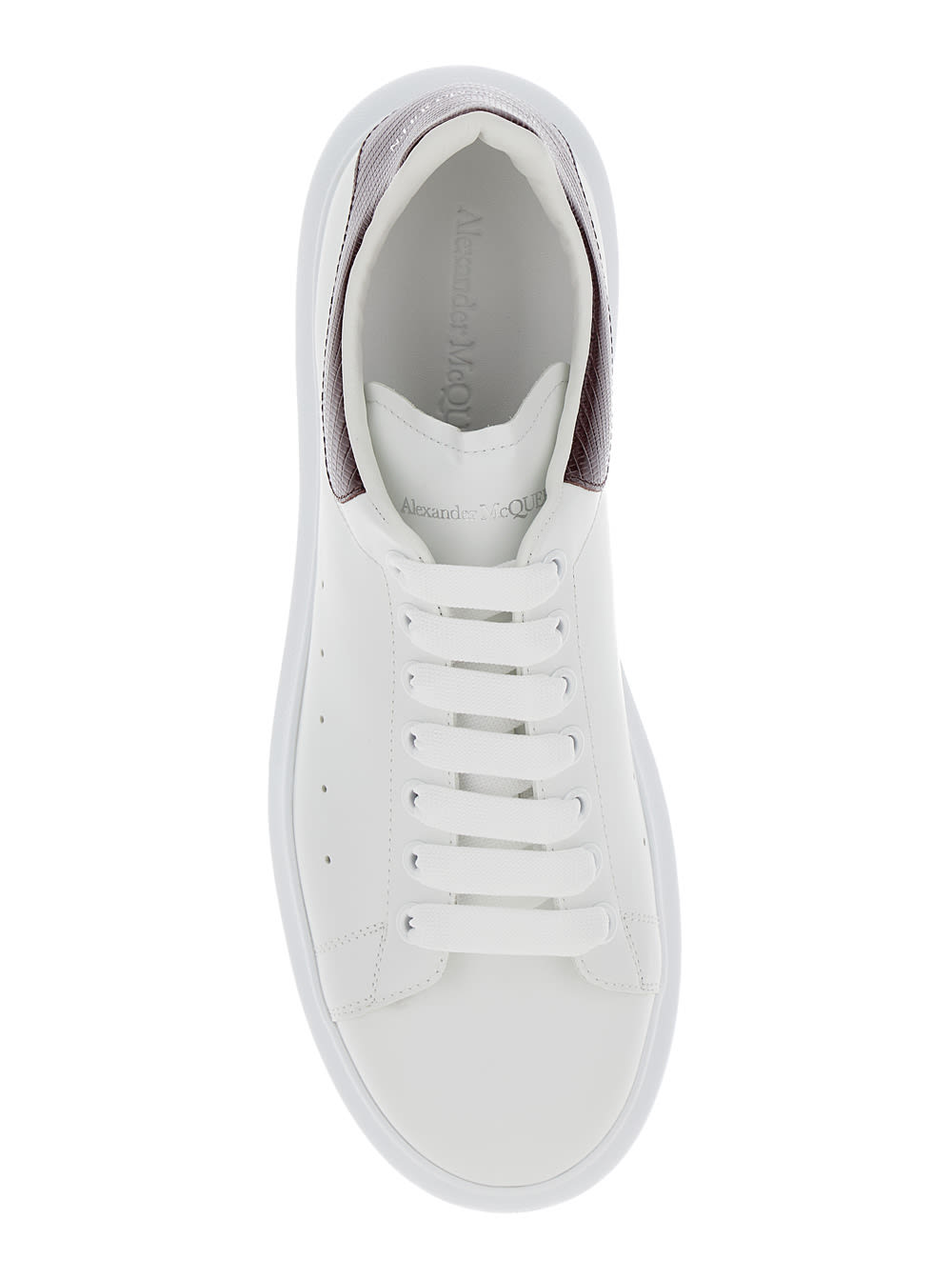 Shop Alexander Mcqueen White Sneakers With Oversized Platform In Leather Man