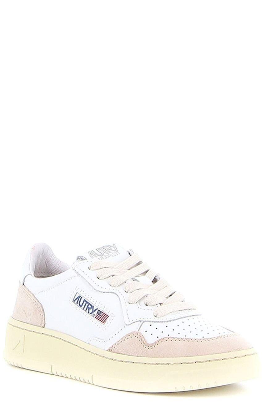 Shop Autry Medalist Lace-up Sneakers In White