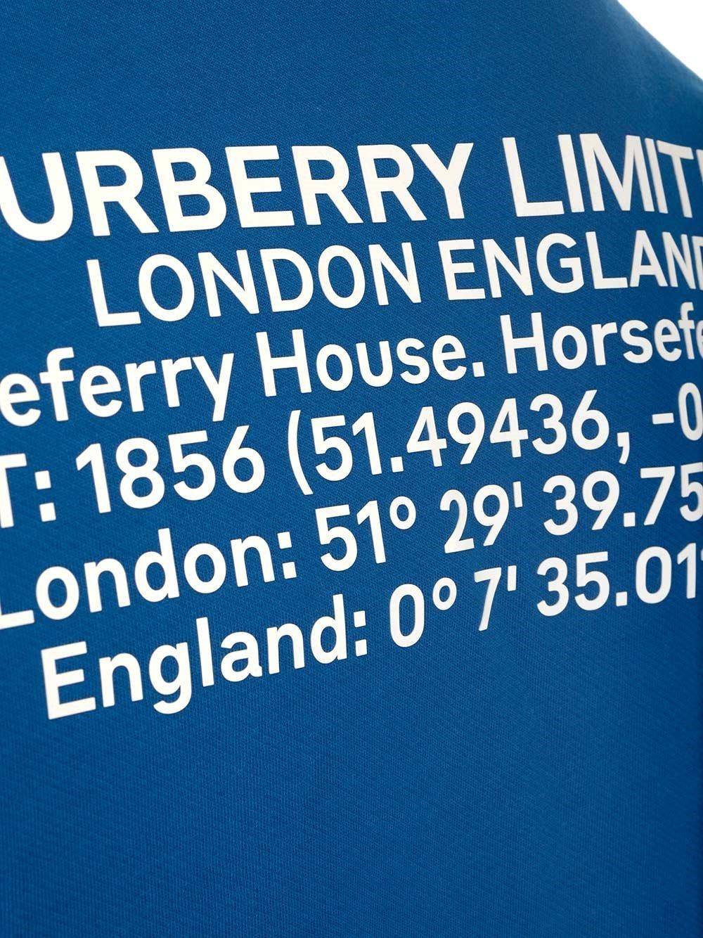 Shop Burberry Location-printed Crewneck Sweatshirt In Blue
